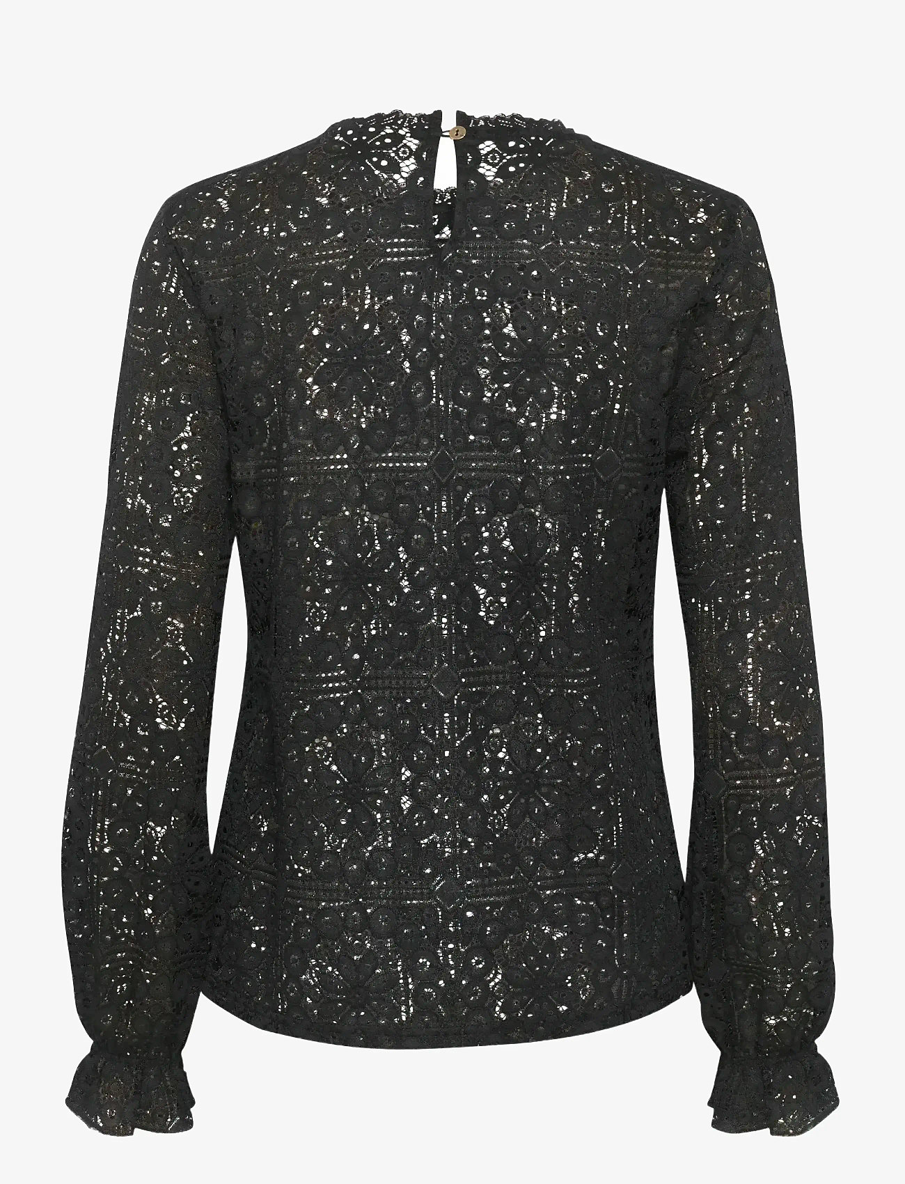 Cream - CRTiley Lace Blouse - langærmede bluser - pitch black - 1