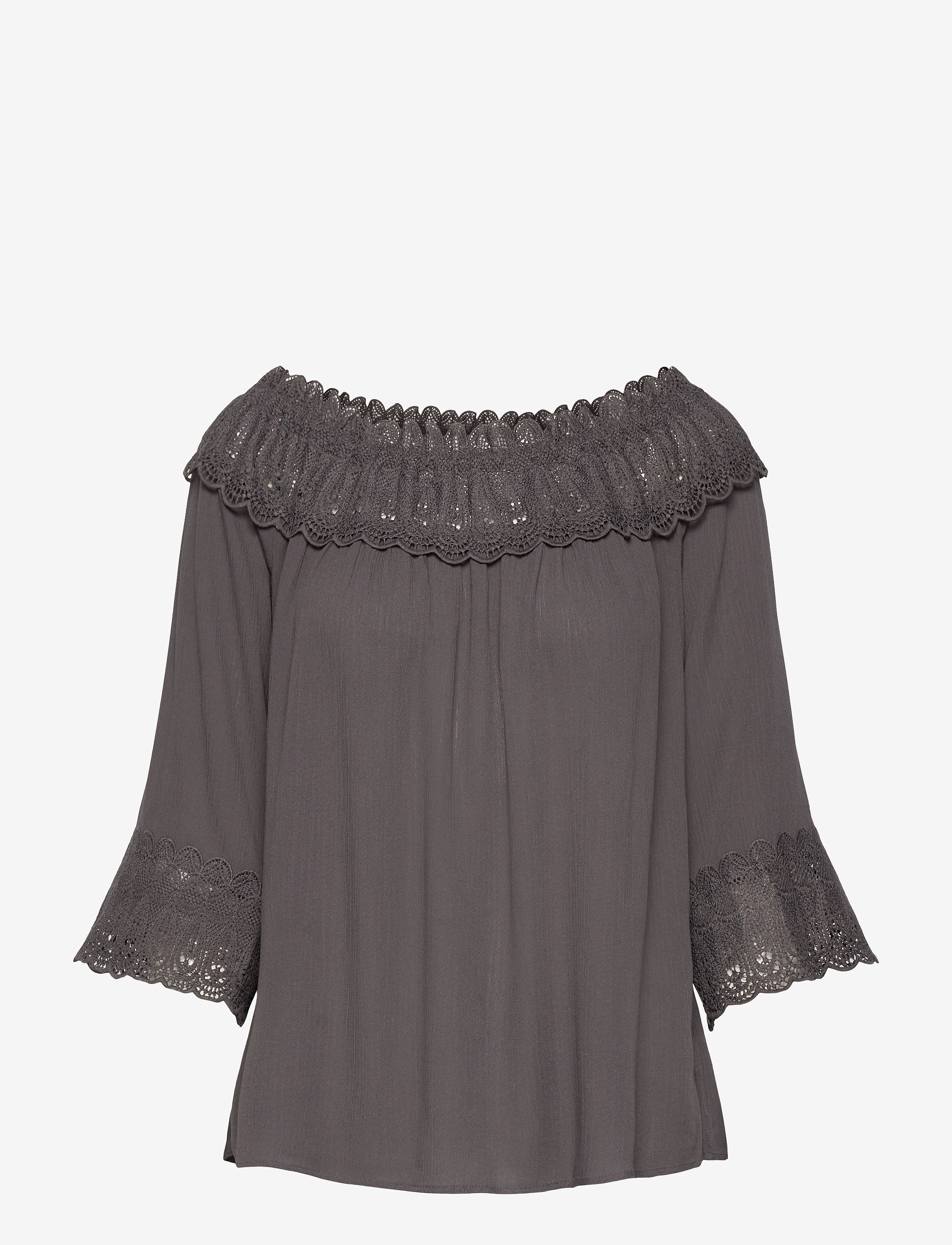 Cream CRBea Lace Blouse - Transitional Layering - EIFFEL TOWER / grey