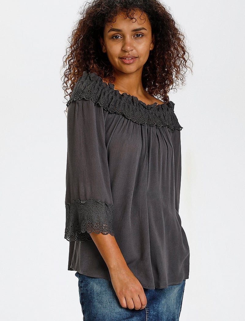 Cream - CRBea Lace Blouse - langærmede bluser - eiffel tower - 0