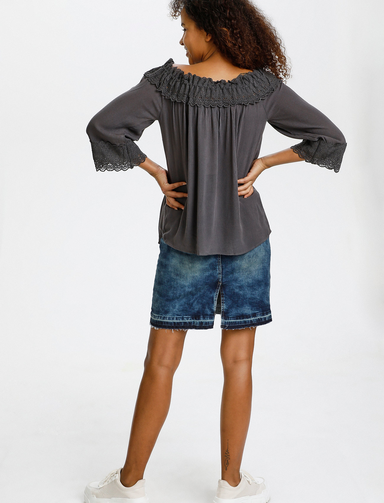 Cream - CRBea Lace Blouse - blouses met lange mouwen - eiffel tower - 4