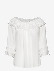 Cream - CRBea Lace Blouse - long-sleeved blouses - snow white - 0