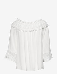 Cream - CRBea Lace Blouse - long-sleeved blouses - snow white - 1