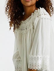 Cream - CRBea Lace Blouse - long sleeved blouses - snow white - 5
