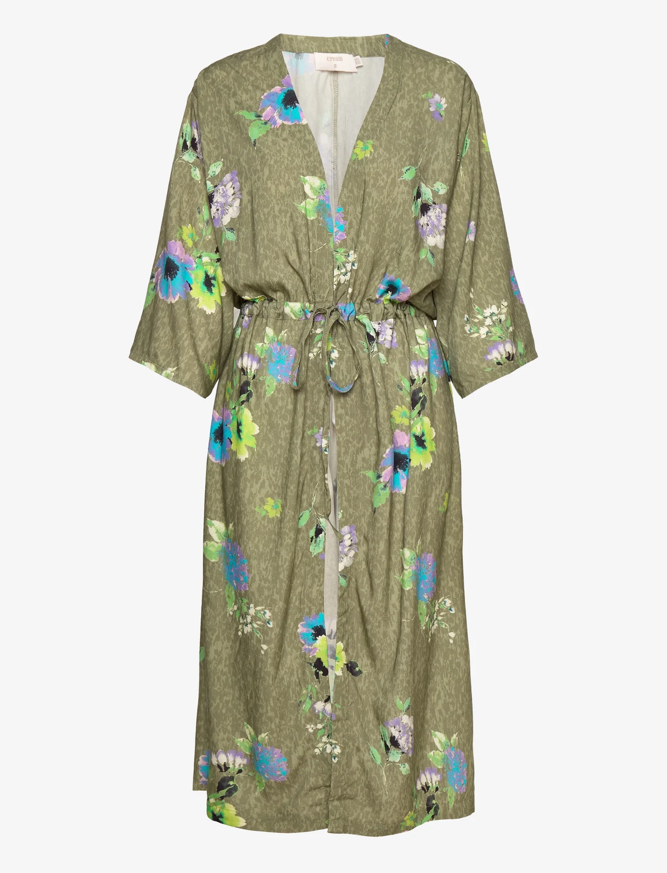 Cream - CRBahia Kimono EV - rantavaatteet - vintage oil green floral - 0