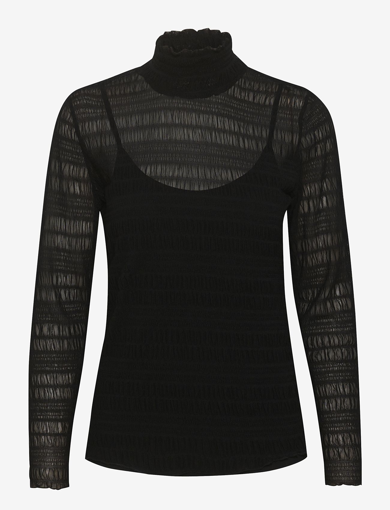 Cream - CRBubble Turtleneck - langärmlige blusen - pitch black - 0