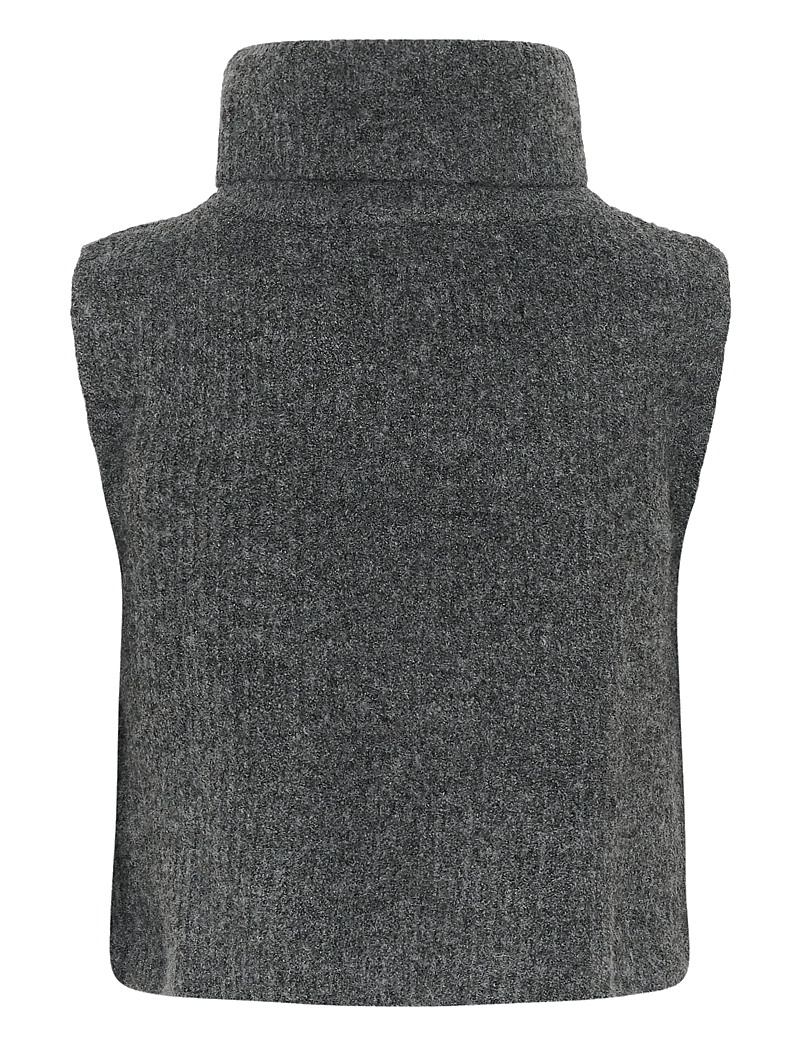 Cream - CRStarfi Short Knit Slipover - strikveste - granite gray melange - 2