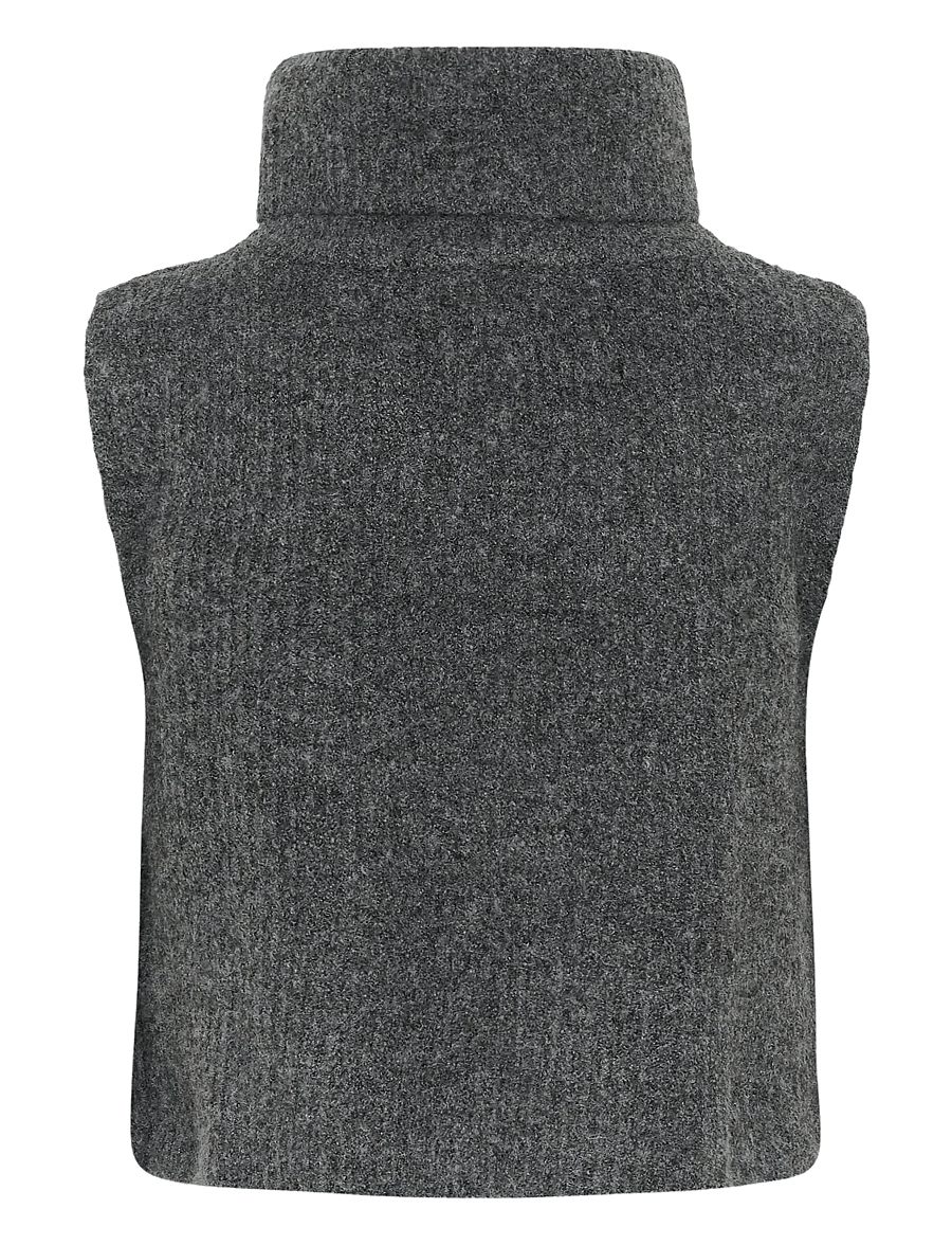 Cream - CRStarfi Short Knit Slipover - strikveste - granite gray melange - 2