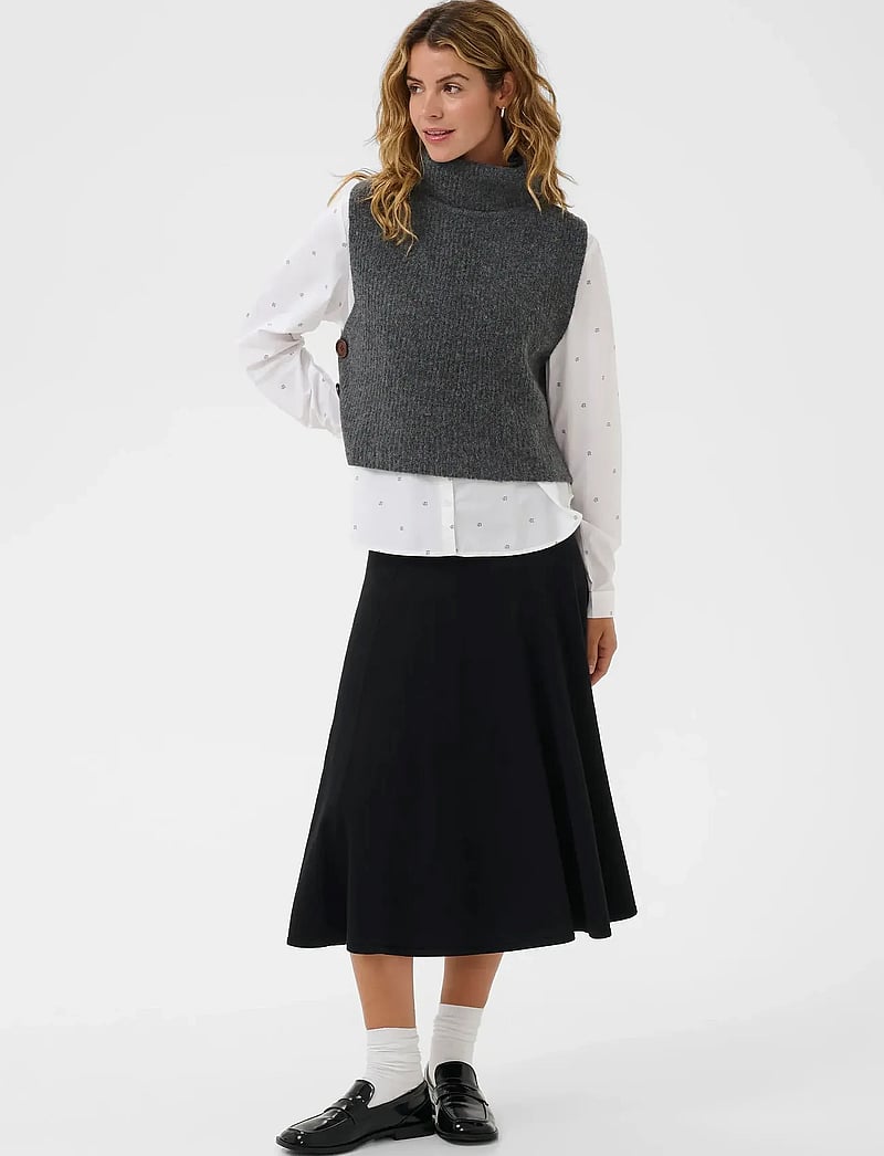 Cream - CRStarfi Short Knit Slipover - strikveste - granite gray melange - 3