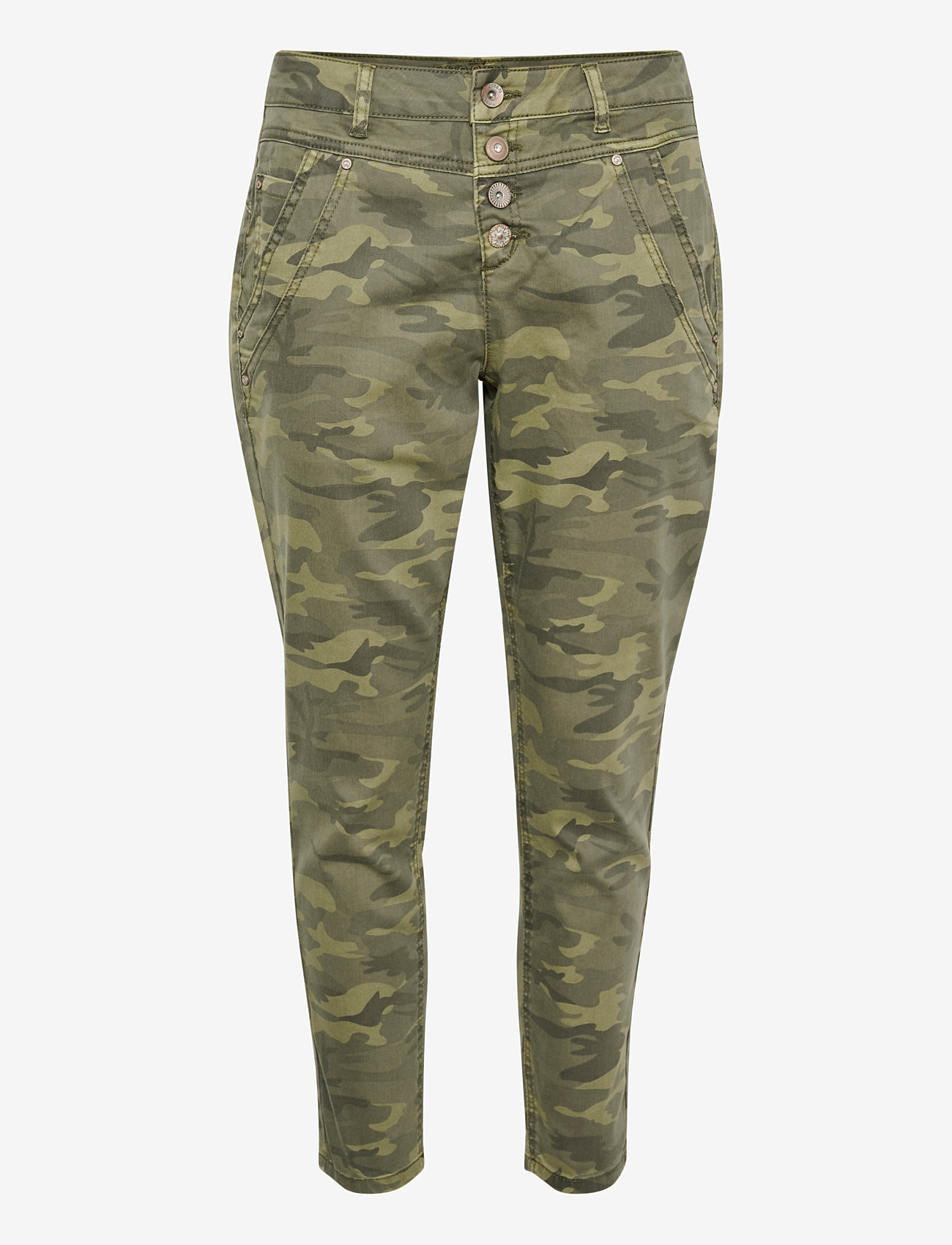 Cream - CRPenora Twill 7/8 Pant - kitsad teksad - sea green printed camouflage - 1