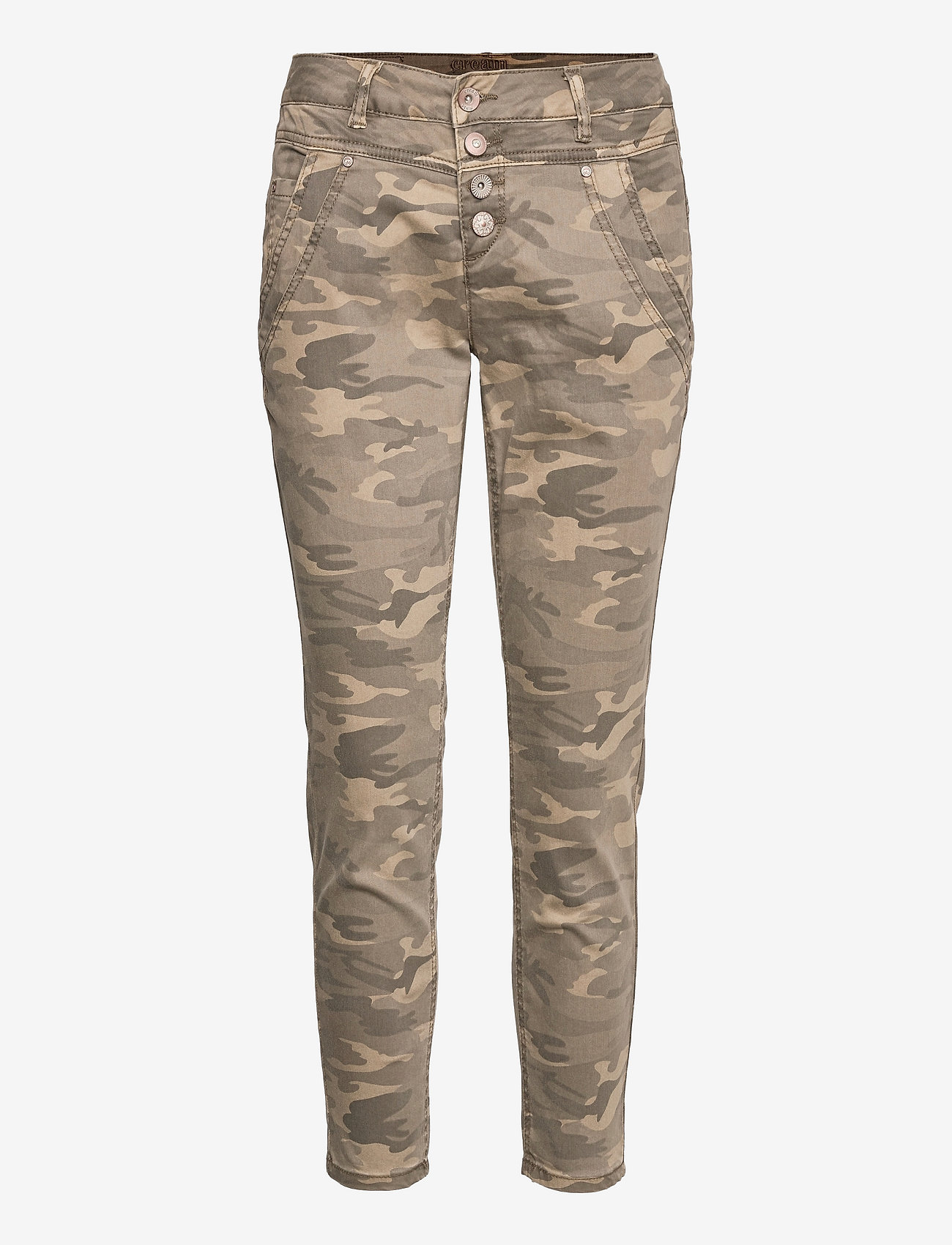 Cream - CRPenora Twill 7/8 Pant - džinsa bikses ar tievām starām - sea green printed camouflage - 0