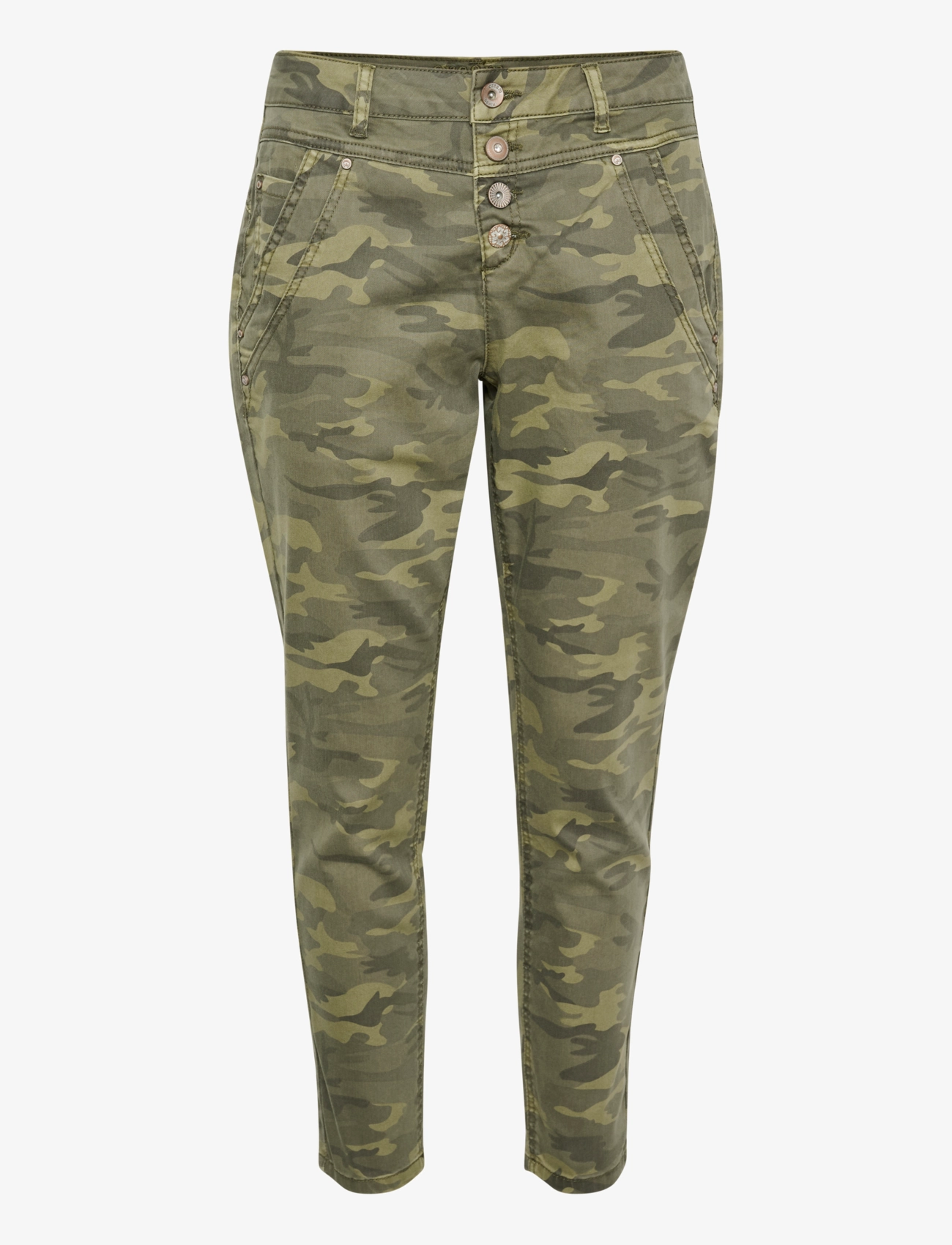 Cream CRPenora Twill 7/8 Pant - Jeans - SEA GREEN PRINTED CAMOUFLAGE / green