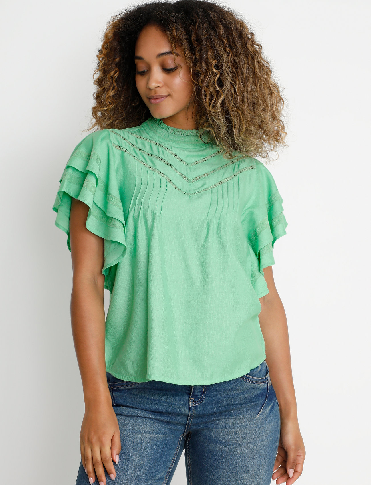CRLiselin wing sleeve Blouse - LIGHT GRASS