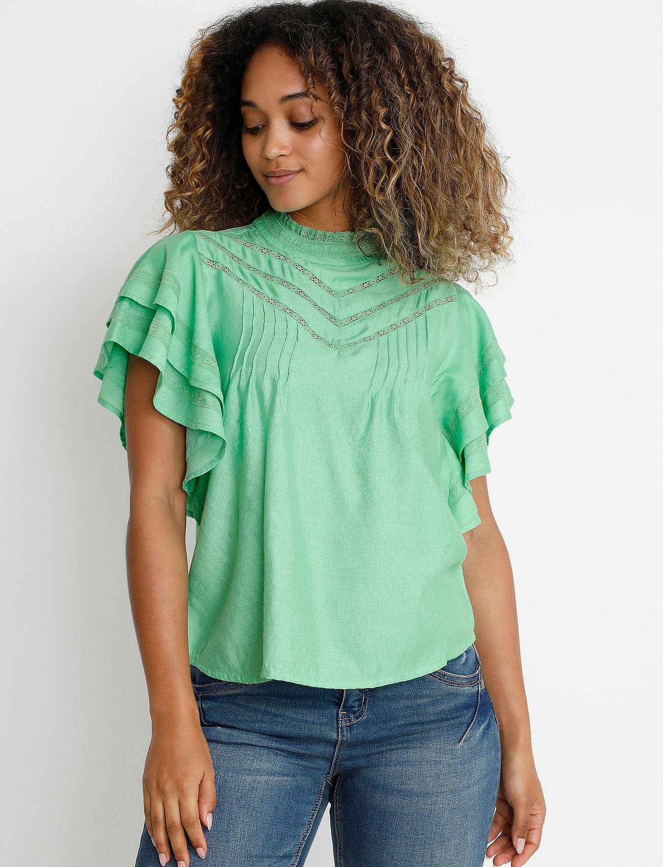 CRLiselin wing sleeve Blouse - LIGHT GRASS