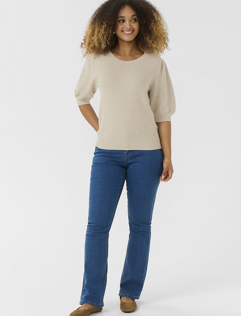 Cream - CRSillar Knit Pullover - stickade tröjor - oat melange - 3