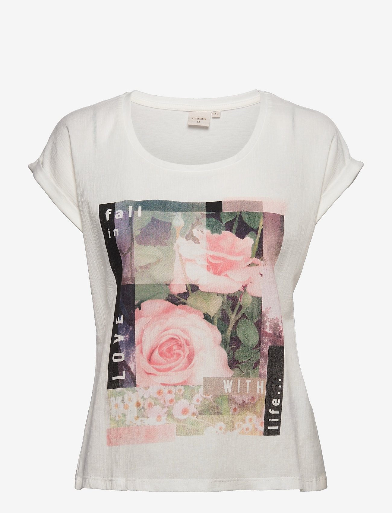 Cream - CRBree T-Shirt - snow white pink rose - 0