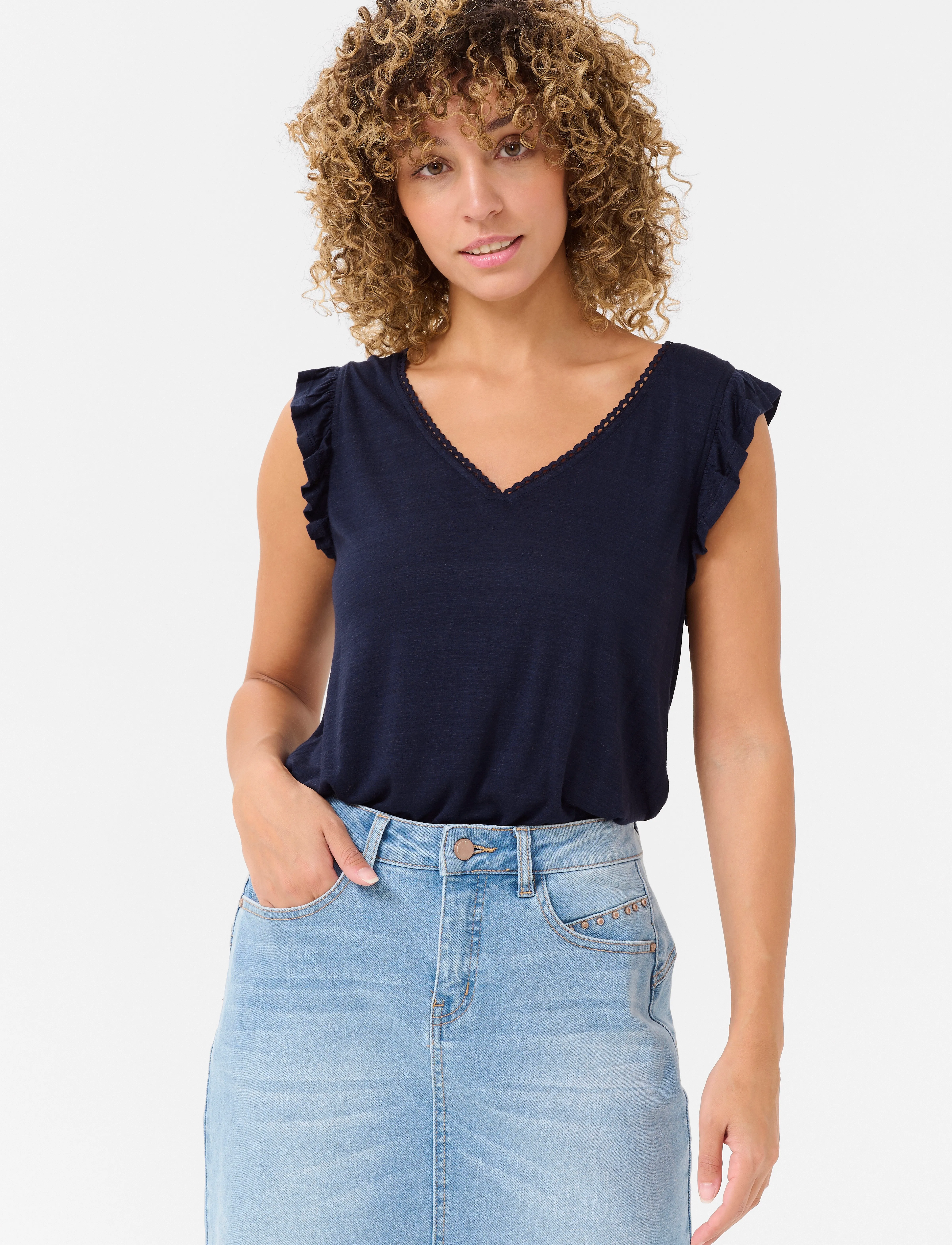 Cream CRLuna Jersey T-Shirt - Tanktops - NAVY BLAZER / navy