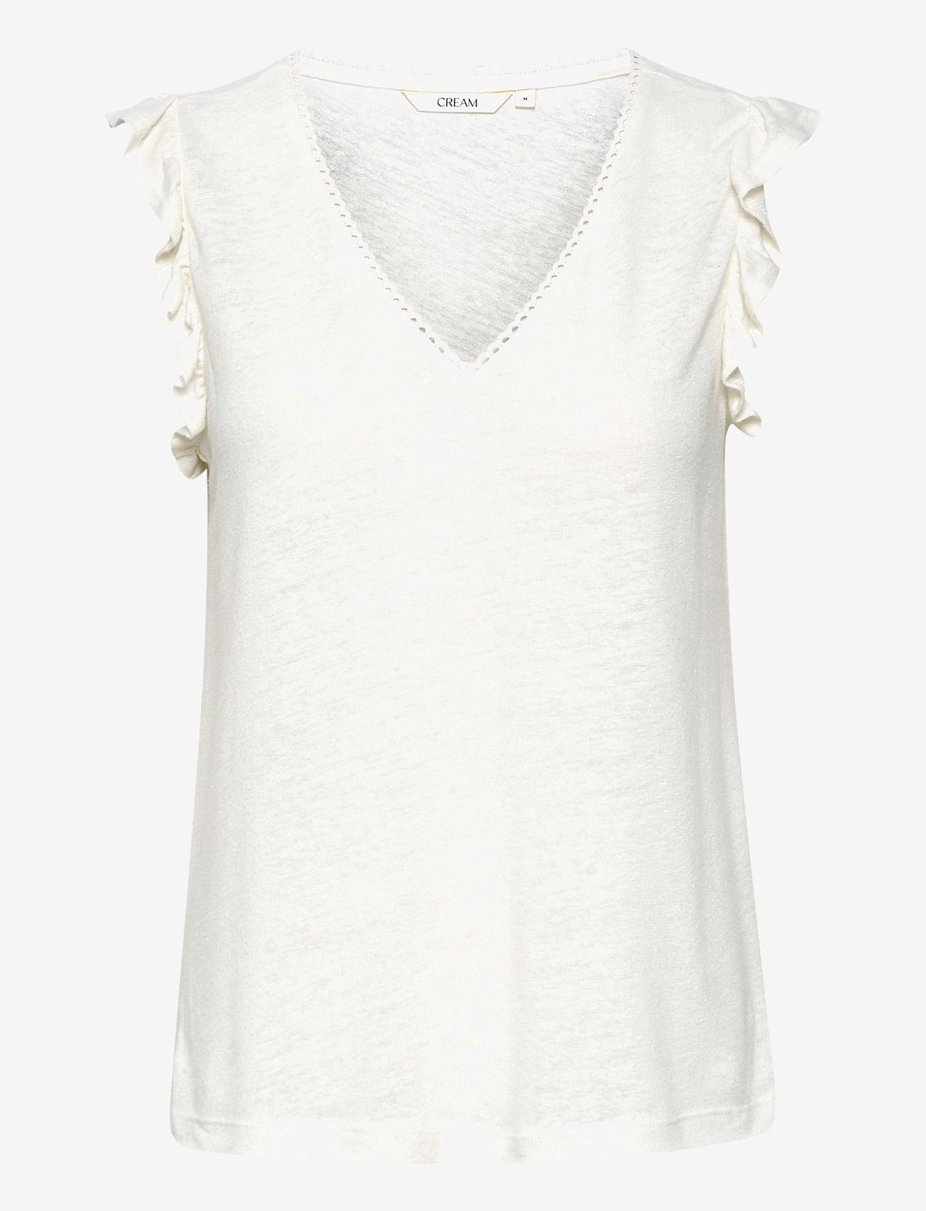 Cream - CRLuna Jersey T-Shirt - topid ja varrukateta alussärgid - snow white - 1