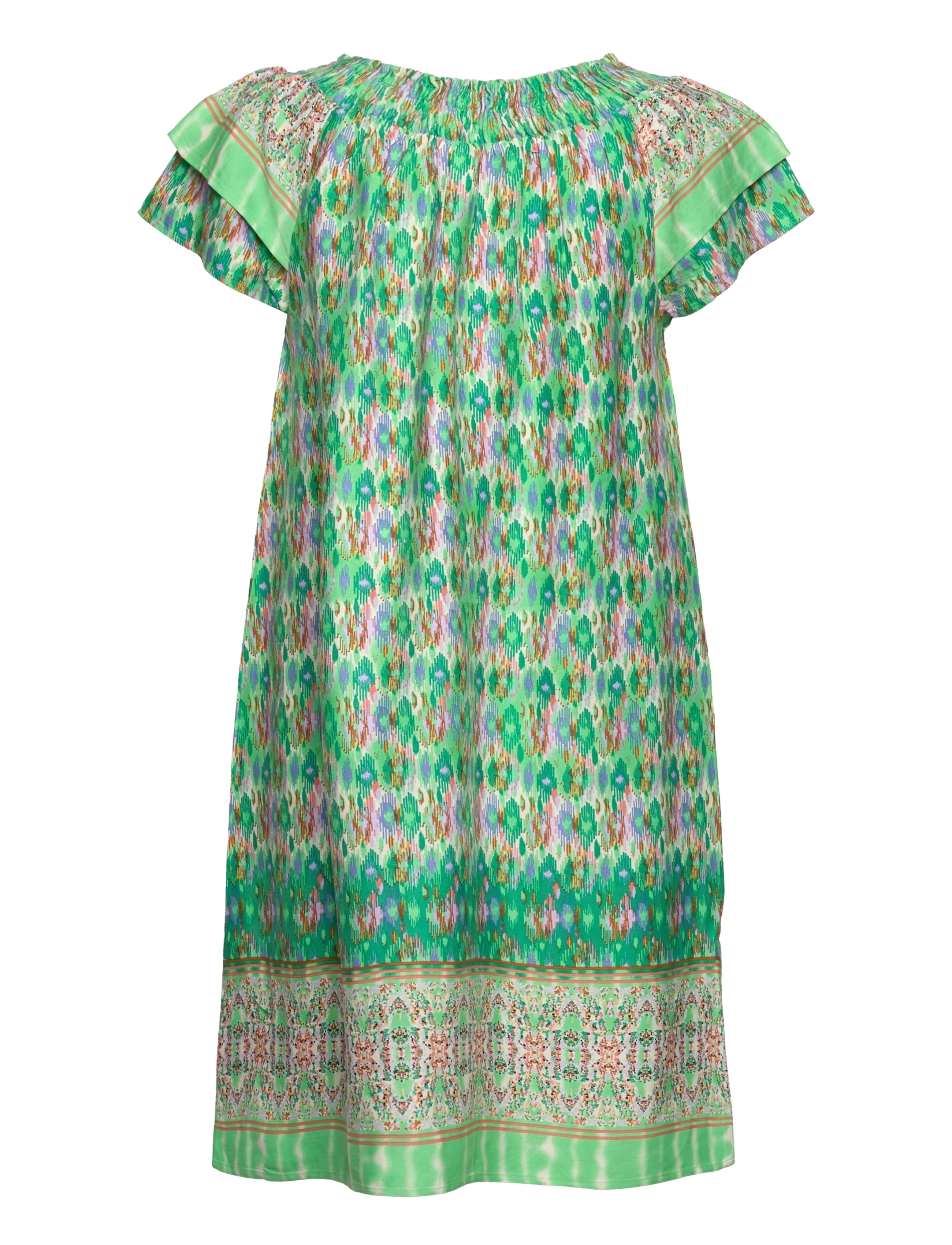 Cream - CRWillow Dress - Kim Fit - ethnic ikat green - 1
