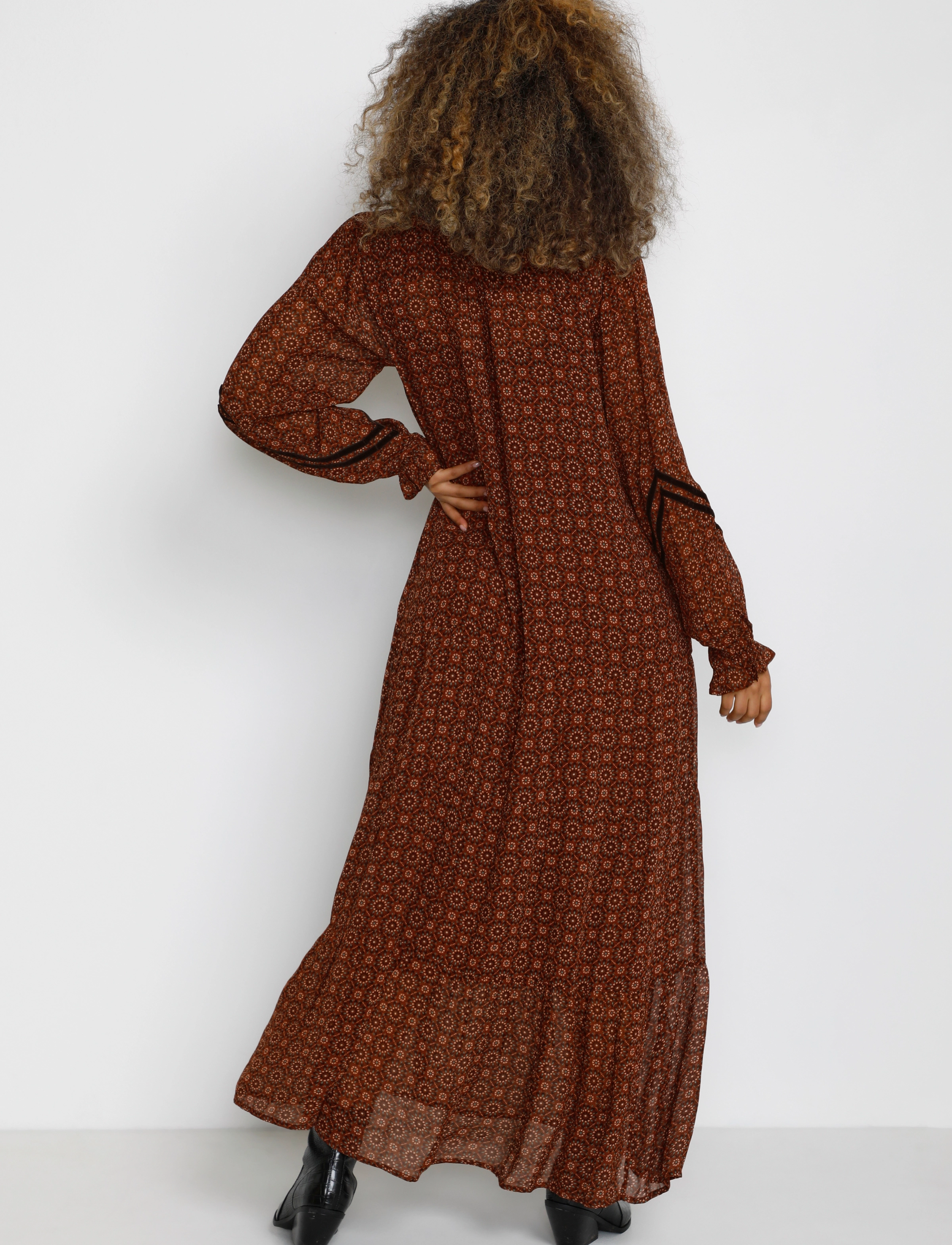 Cream - CRNinette Dress - Kim Fit - geo ethnic tile - 3