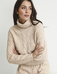 Cream - CRCabin Knit Dress - Mollie Fit - knitted dresses - oat melange - 6