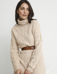 Cream - CRCabin Knit Dress - Mollie Fit - knitted dresses - oat melange - 7