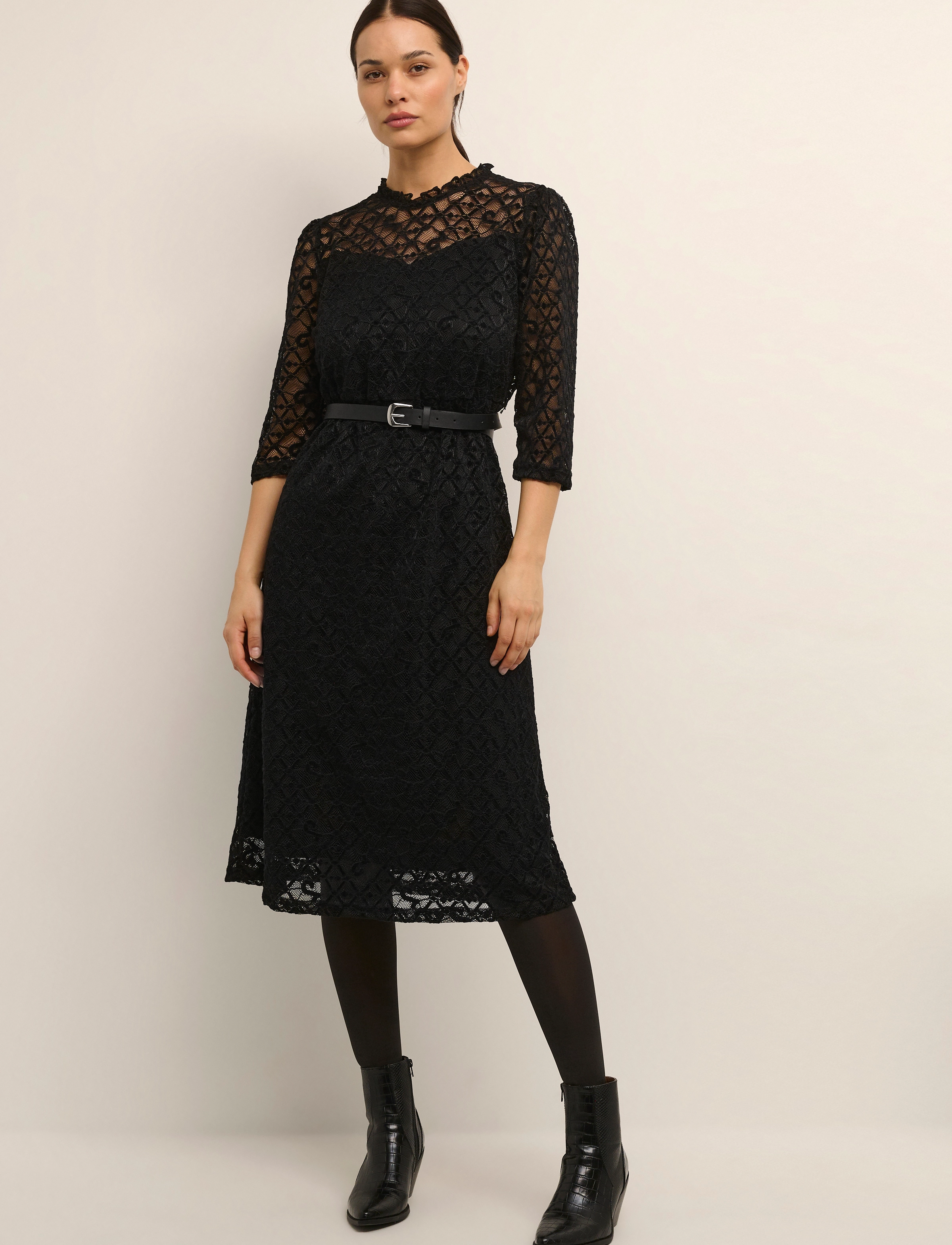 Cream - CRGila Lace Dress - Zally Fit - blondekjoler - pitch black - 3
