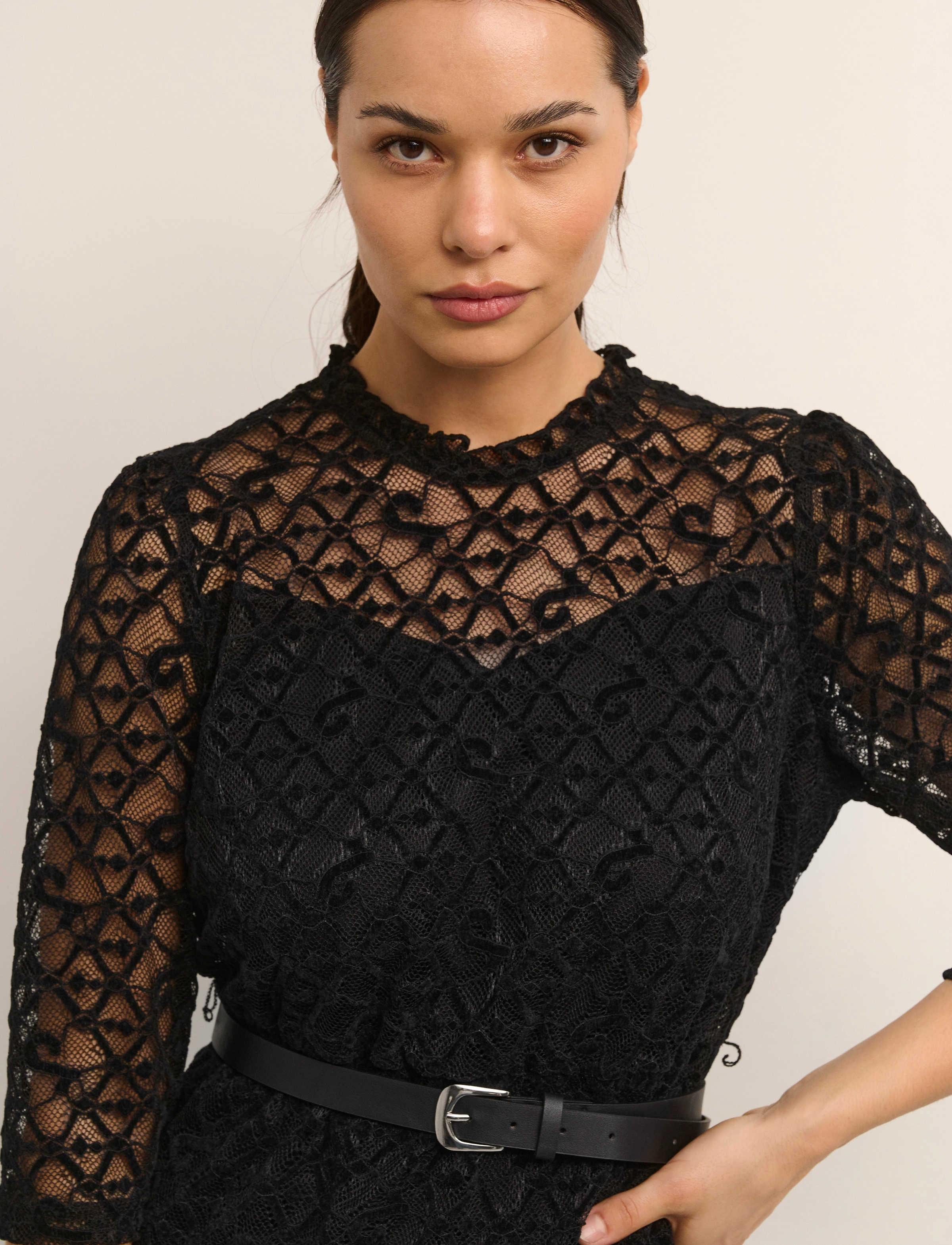 Cream - CRGila Lace Dress - Zally Fit - blondekjoler - pitch black - 5