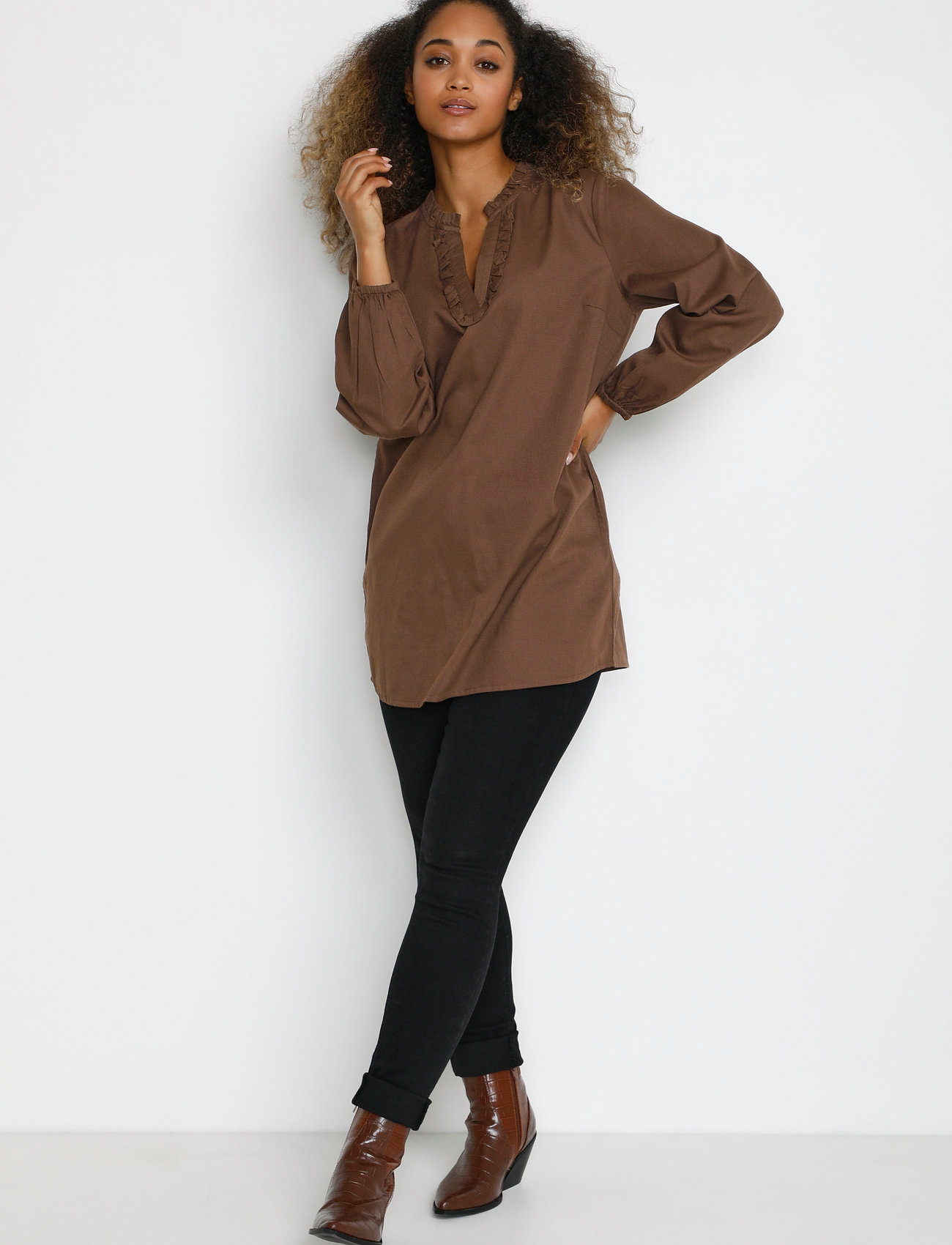 Cream - CRMirna Tunic - chicory coffee - 3