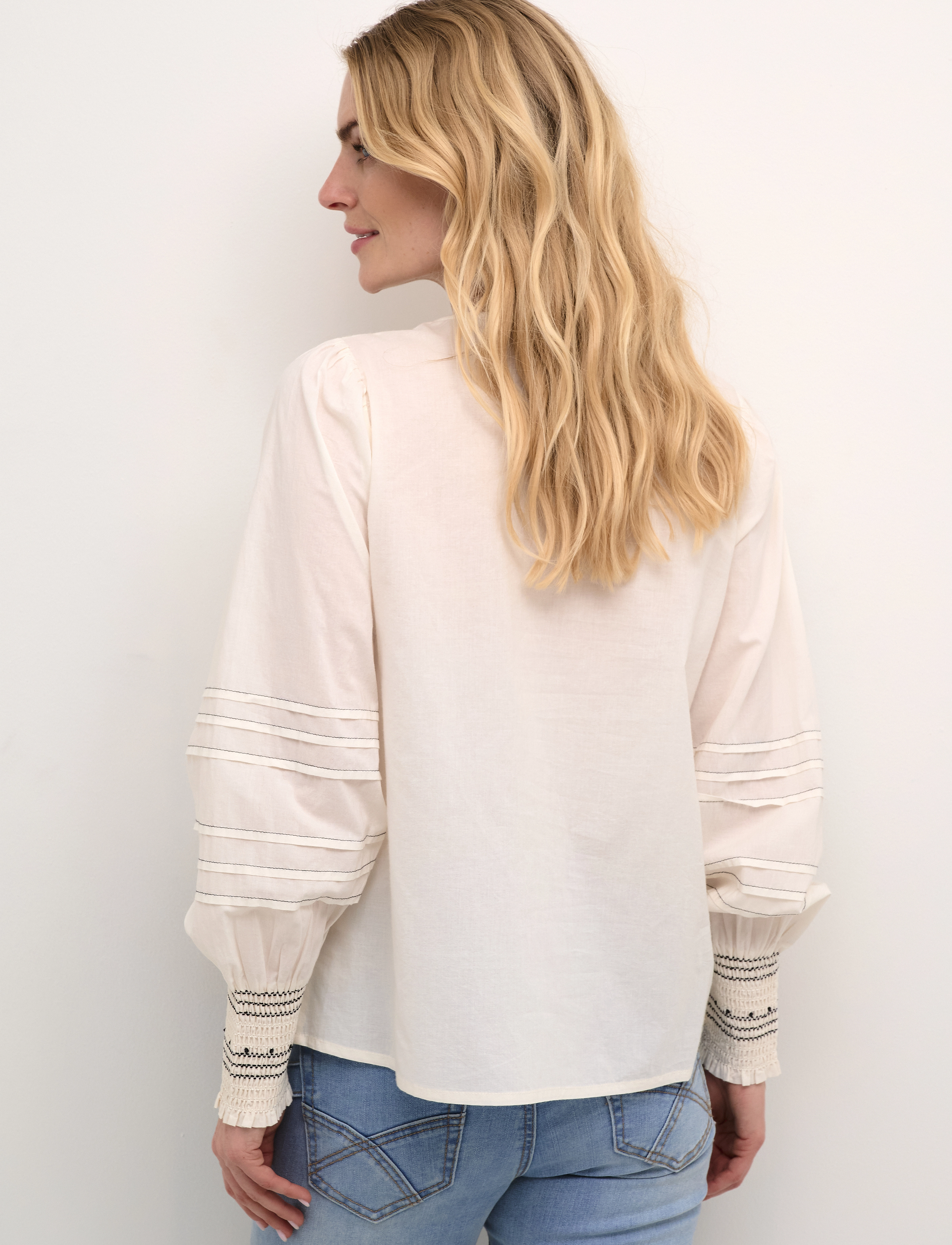 Cream - CRPaulo Blouse - pitkähihaiset puserot - eggnog - 4