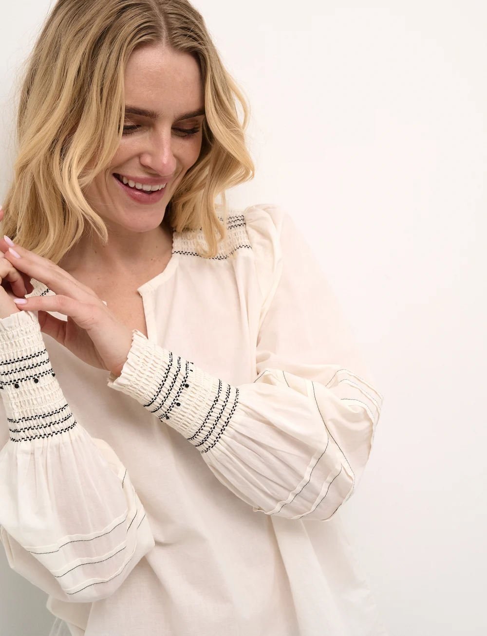 Cream - CRPaulo Blouse - long sleeved blouses - eggnog - 5