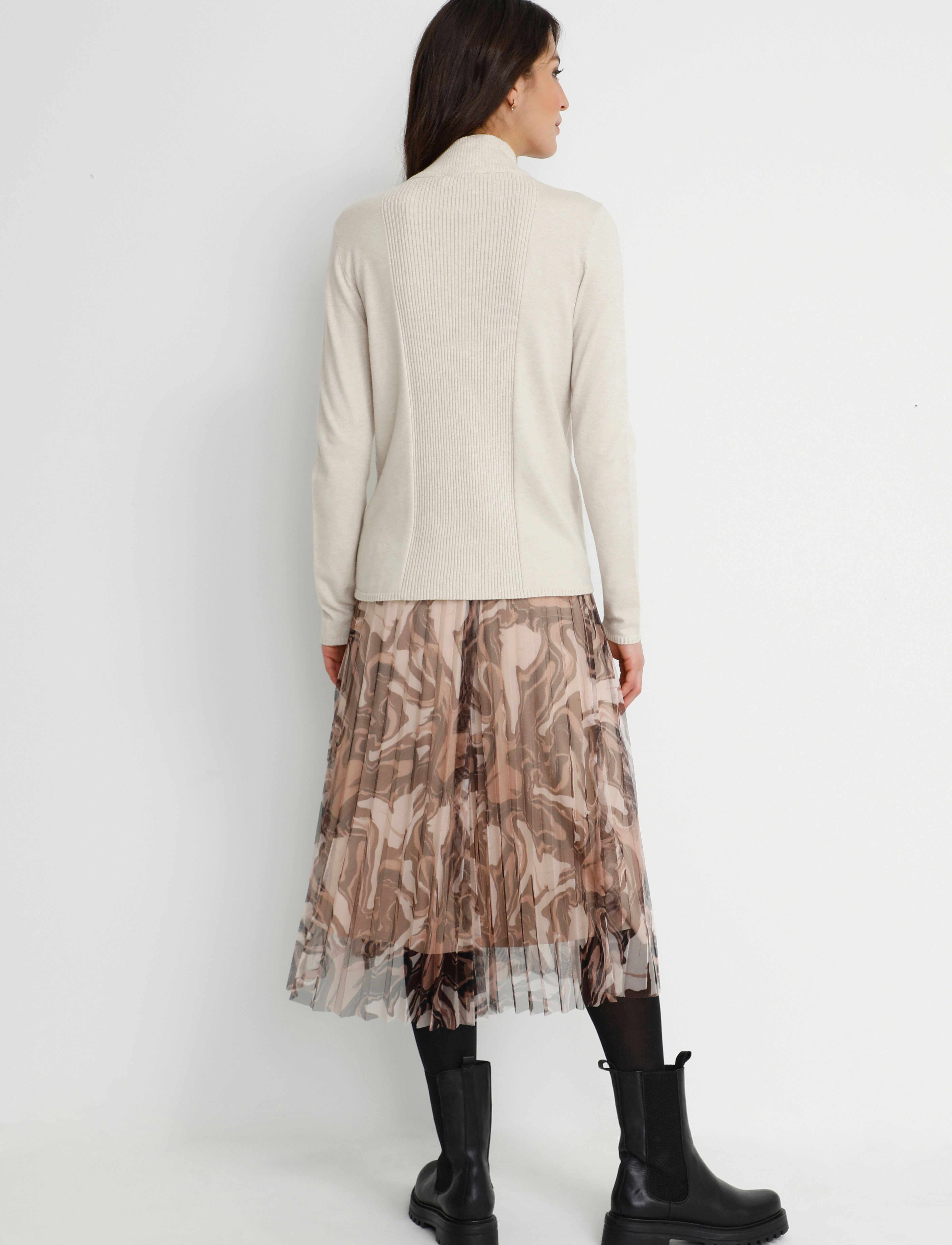 Cream - CRDela High Neck Pullover - oat melange - 4
