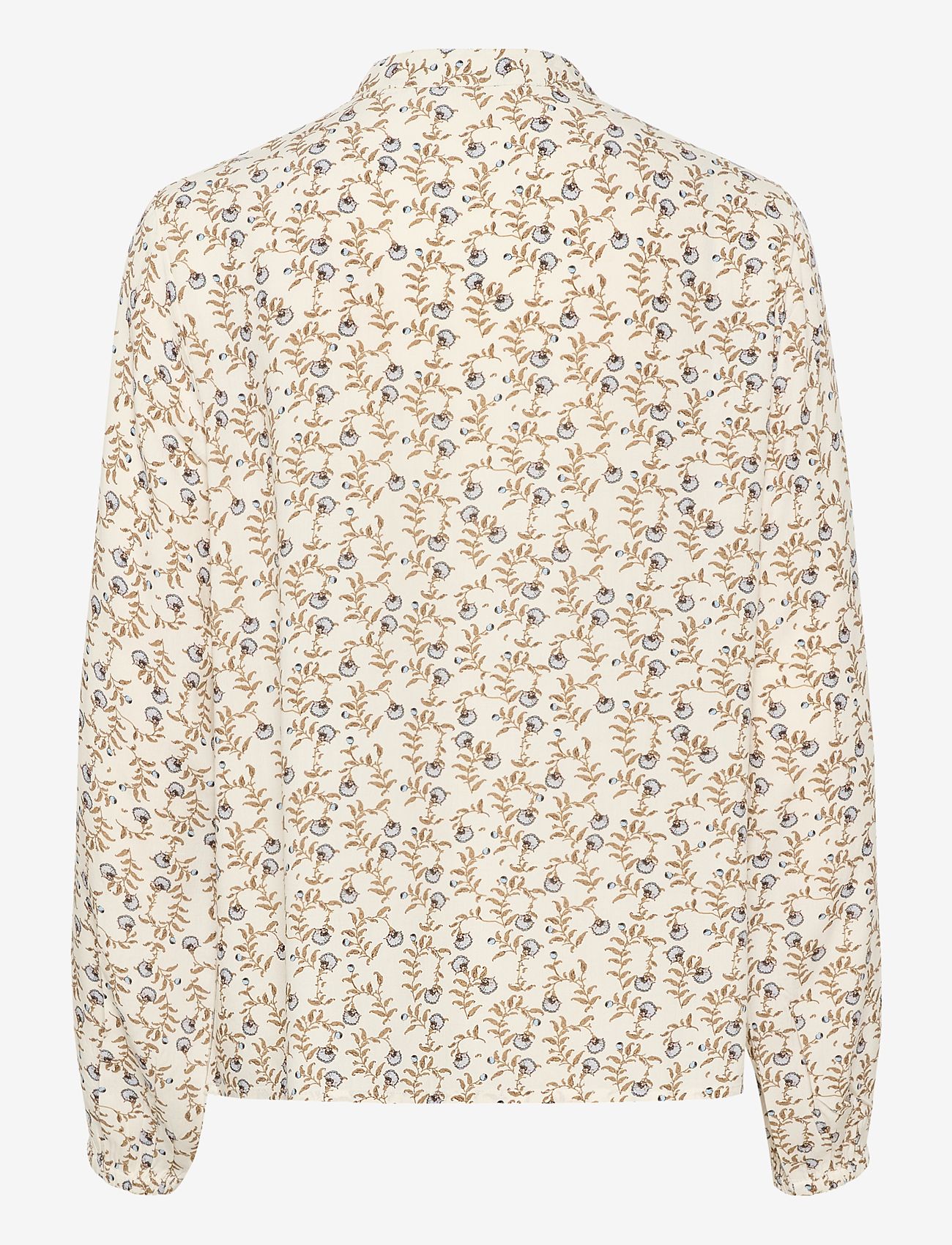 Cream - CRTiah Flounce Blouse - long-sleeved blouses - eggnog flora - 1