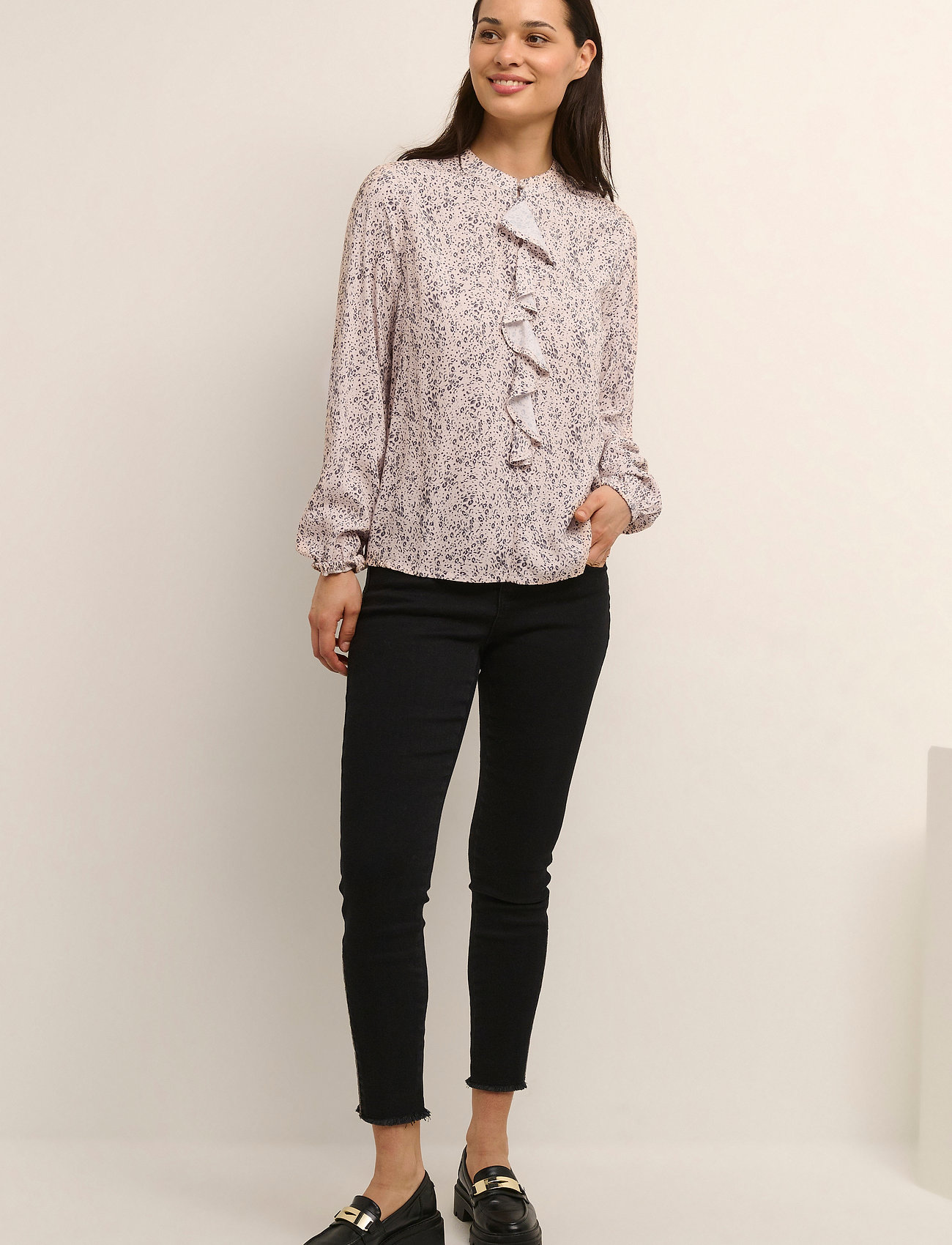 Cream - CRTiah Flounce Blouse - moonlight leo - 3