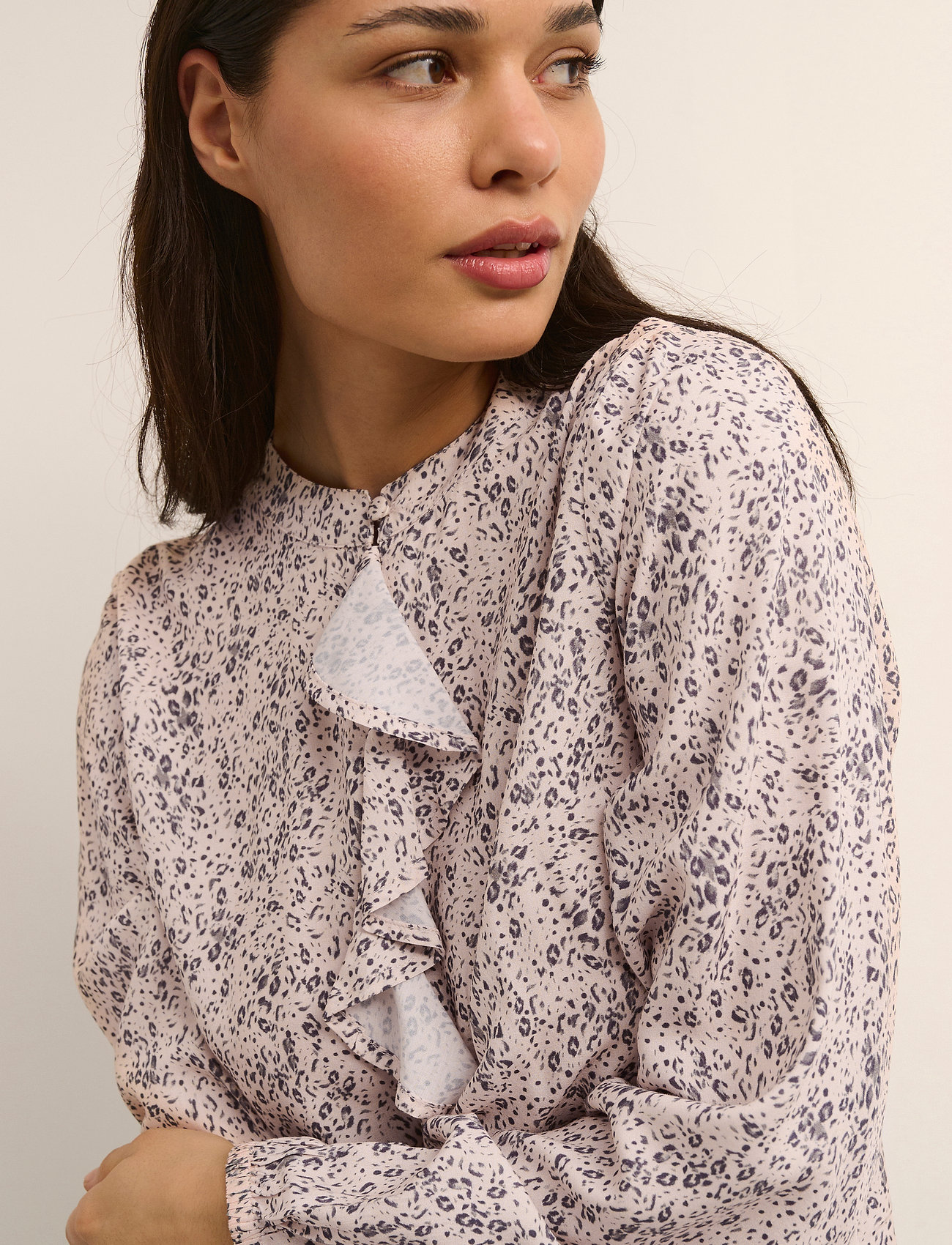 Cream - CRTiah Flounce Blouse - moonlight leo - 5
