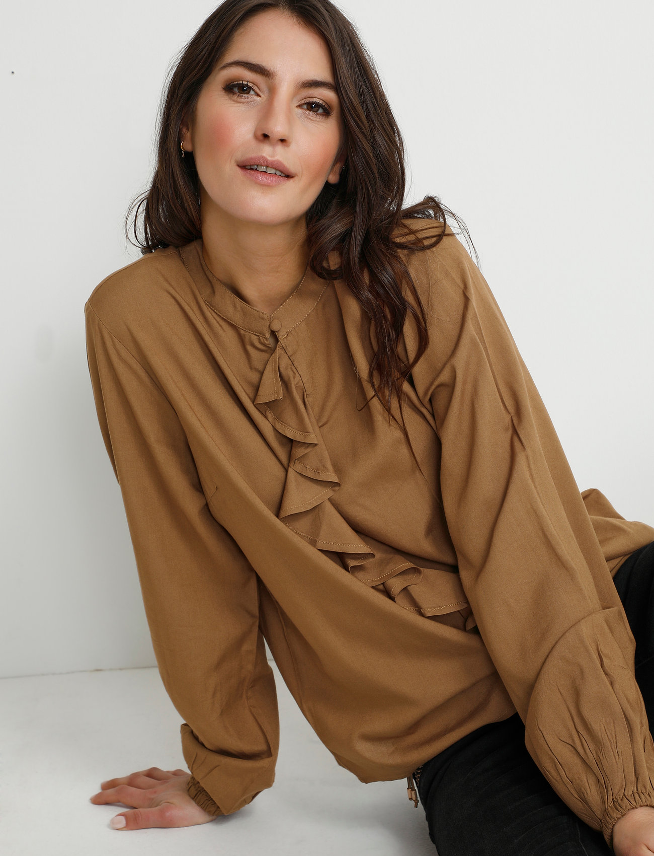 Cream - CRTiah Flounce Blouse - partridge - 5