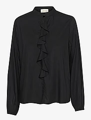 Cream - CRTiah Flounce Blouse - long-sleeved blouses - pitch black - 0