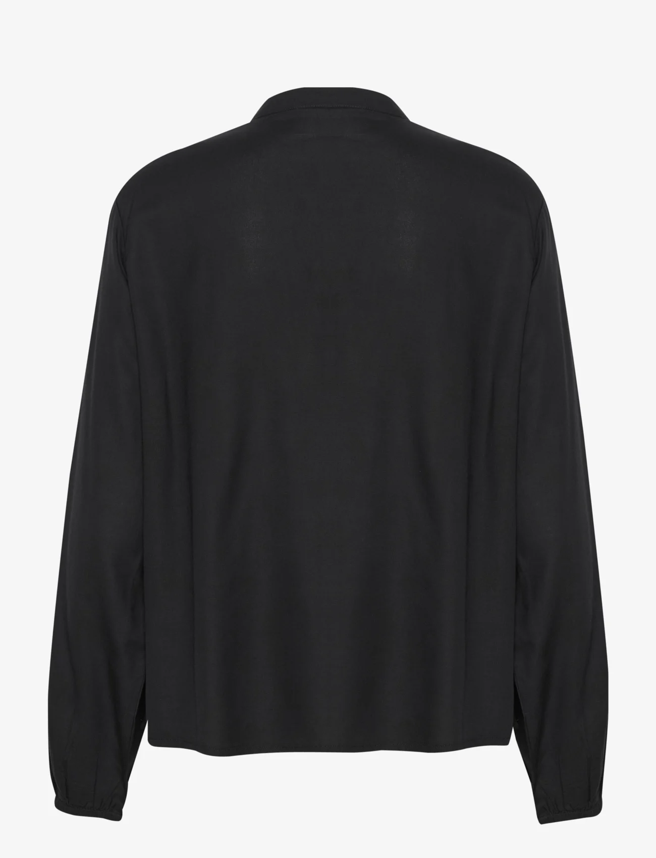 Cream - CRTiah Flounce Blouse - long-sleeved blouses - pitch black - 1