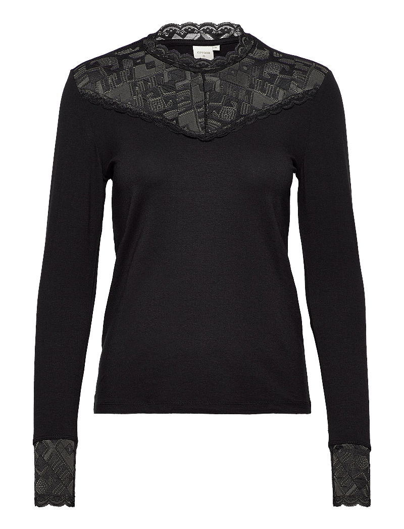 Cream - CRTrulla Jersey Blouse - langärmlige tops - pitch black - 1