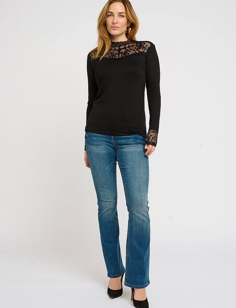 Cream - CRTrulla Jersey Blouse - langärmlige tops - pitch black - 3