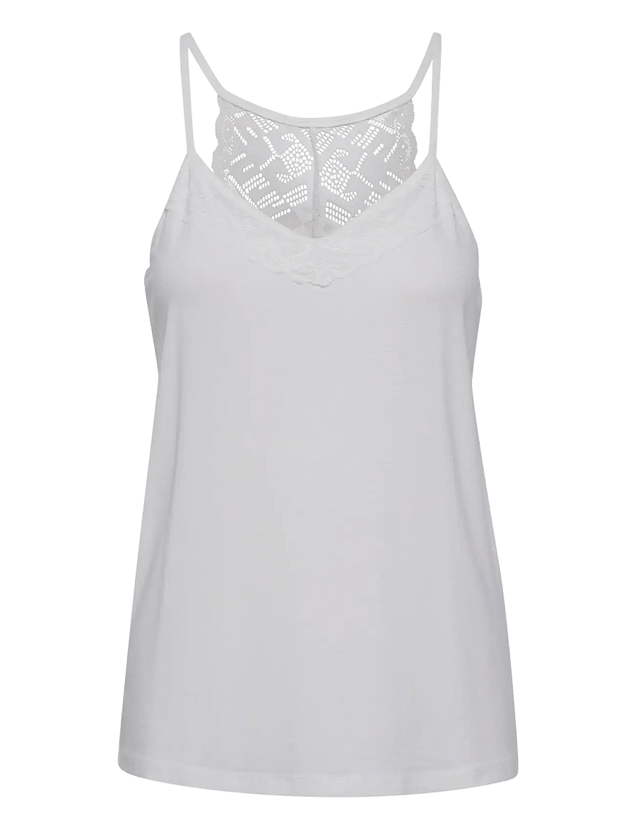 Cream - CRTrulla Jersey Top - sleeveless tops - snow white - 1