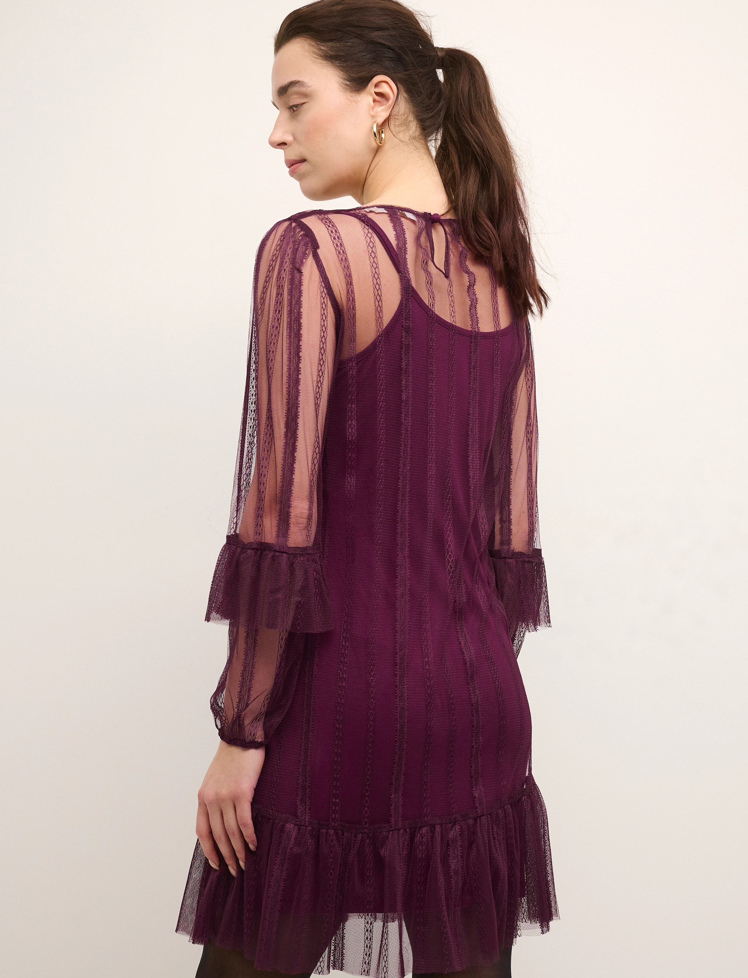 Cream - CRFlake Mesh Dress - Kim Fit - kurze kleider - winetasting - 5