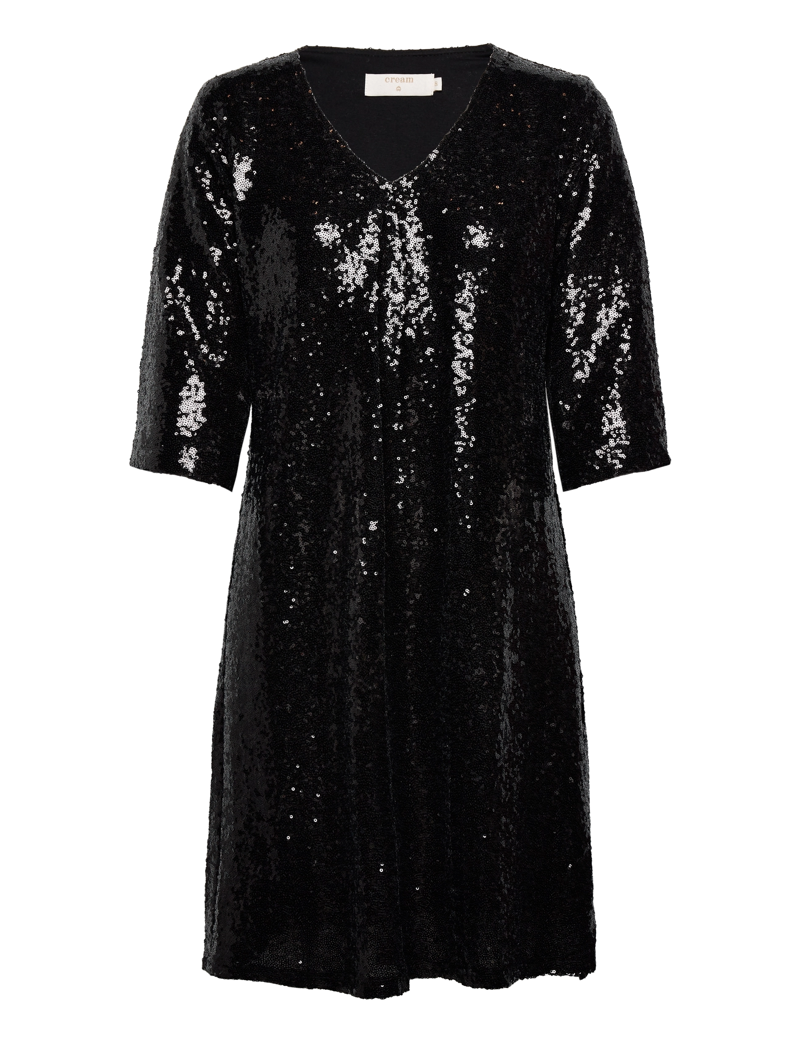 CREAM Crcupid Pailletten Kleid - Kim Fit Schwarz - S - Damen