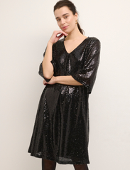 Cream - CRCupid Sequin Dress - Kim Fit - paljettklänningar - pitch black - 2