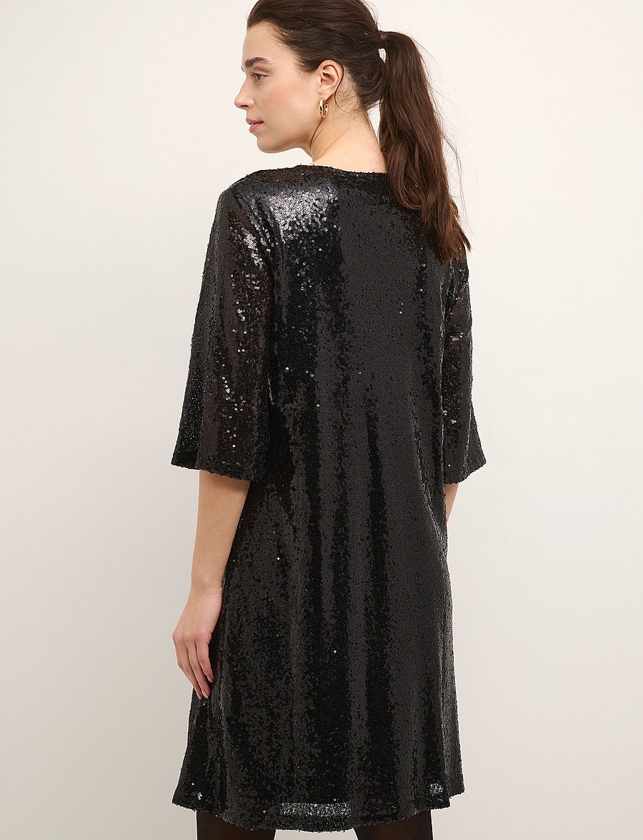 Cream - CRCupid Sequin Dress - Kim Fit - paljettkjoler - pitch black - 4