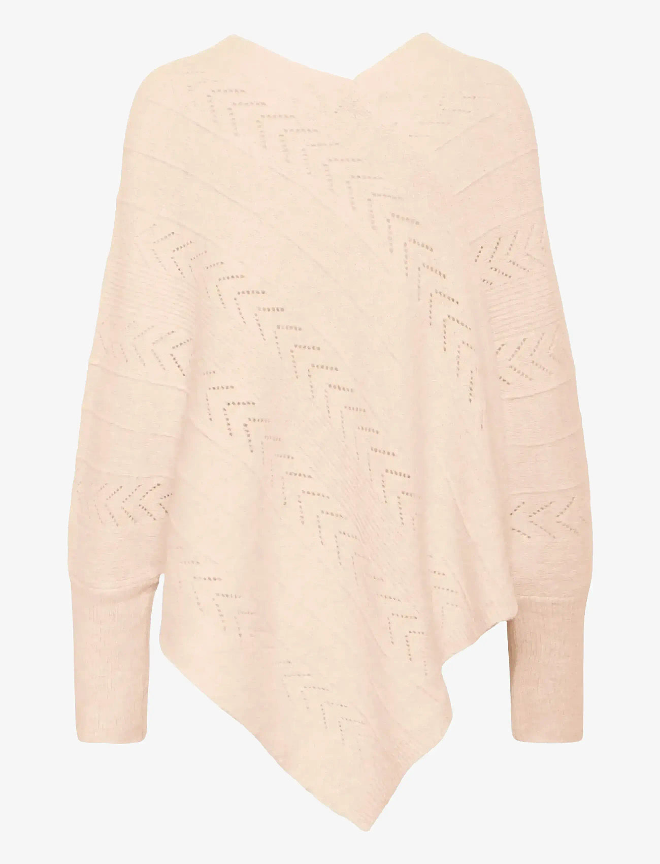 Cream - CRHoliday Knit Poncho - ponchos & capes - oat melange - 2