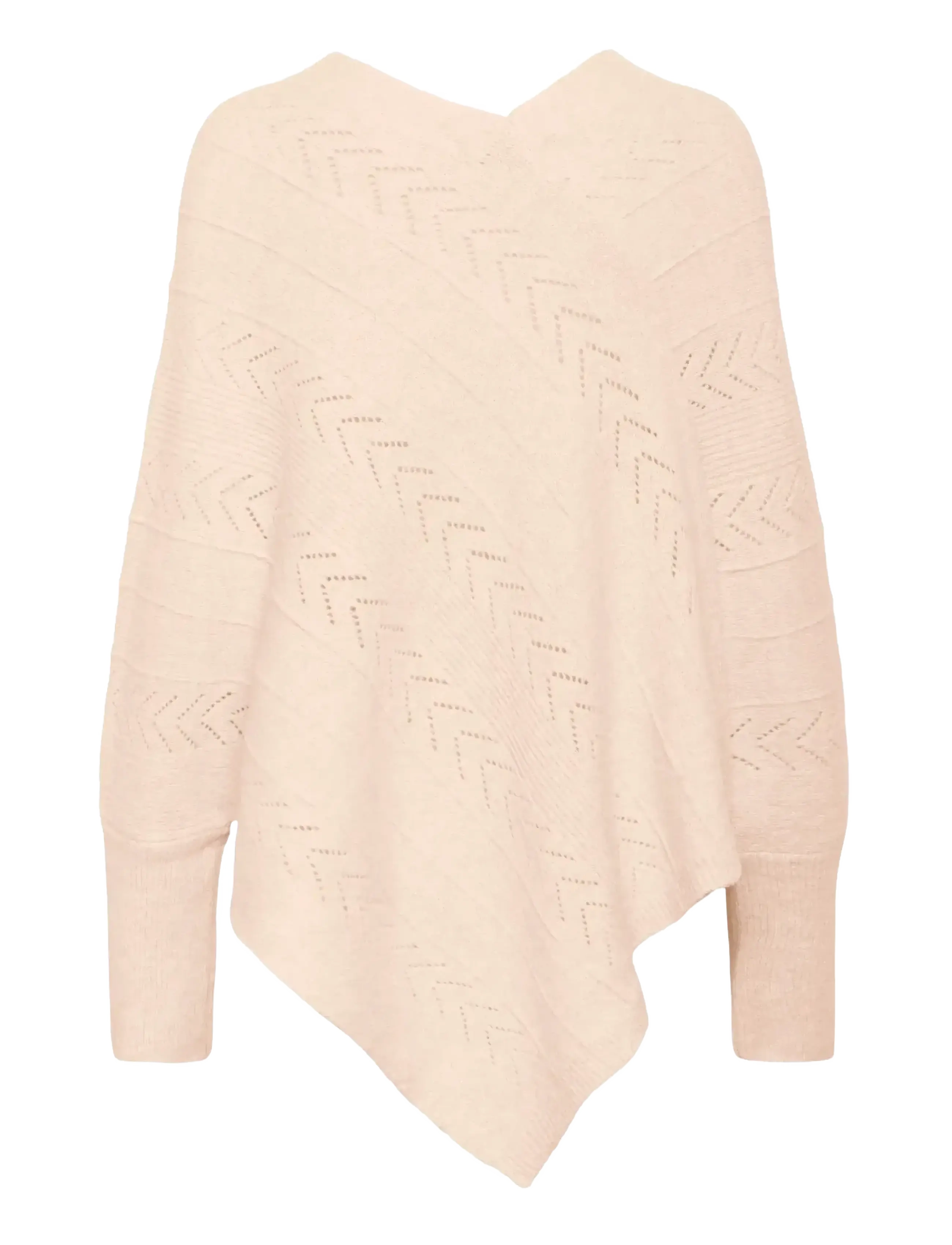 Cream - CRHoliday Knit Poncho - ponchos & capes - oat melange - 2