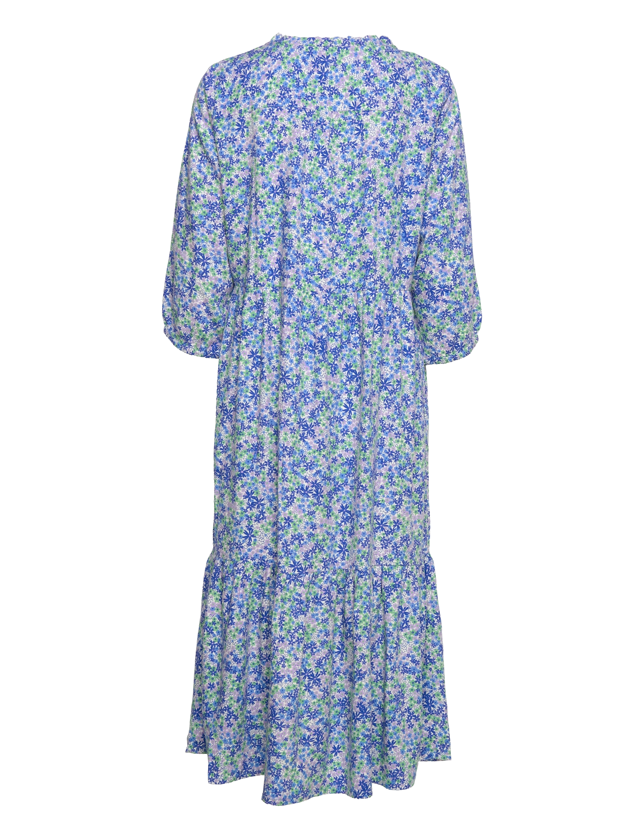Cream - CRVimma 3/4 Sleeve Dress - Kim Fit - blue ditsy flower - 1