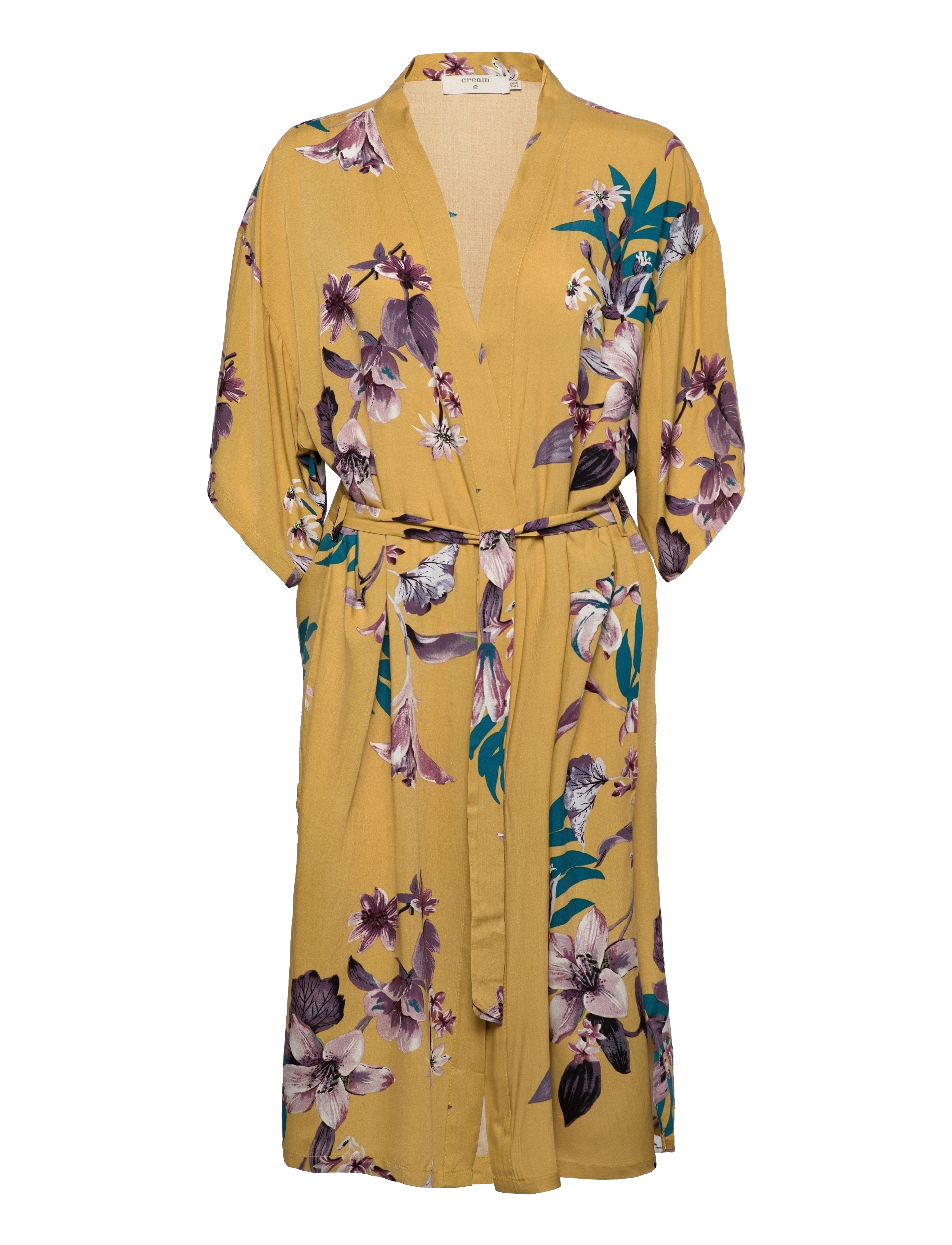 Cream - CROtta Kimono - yellow tropical flower - 0