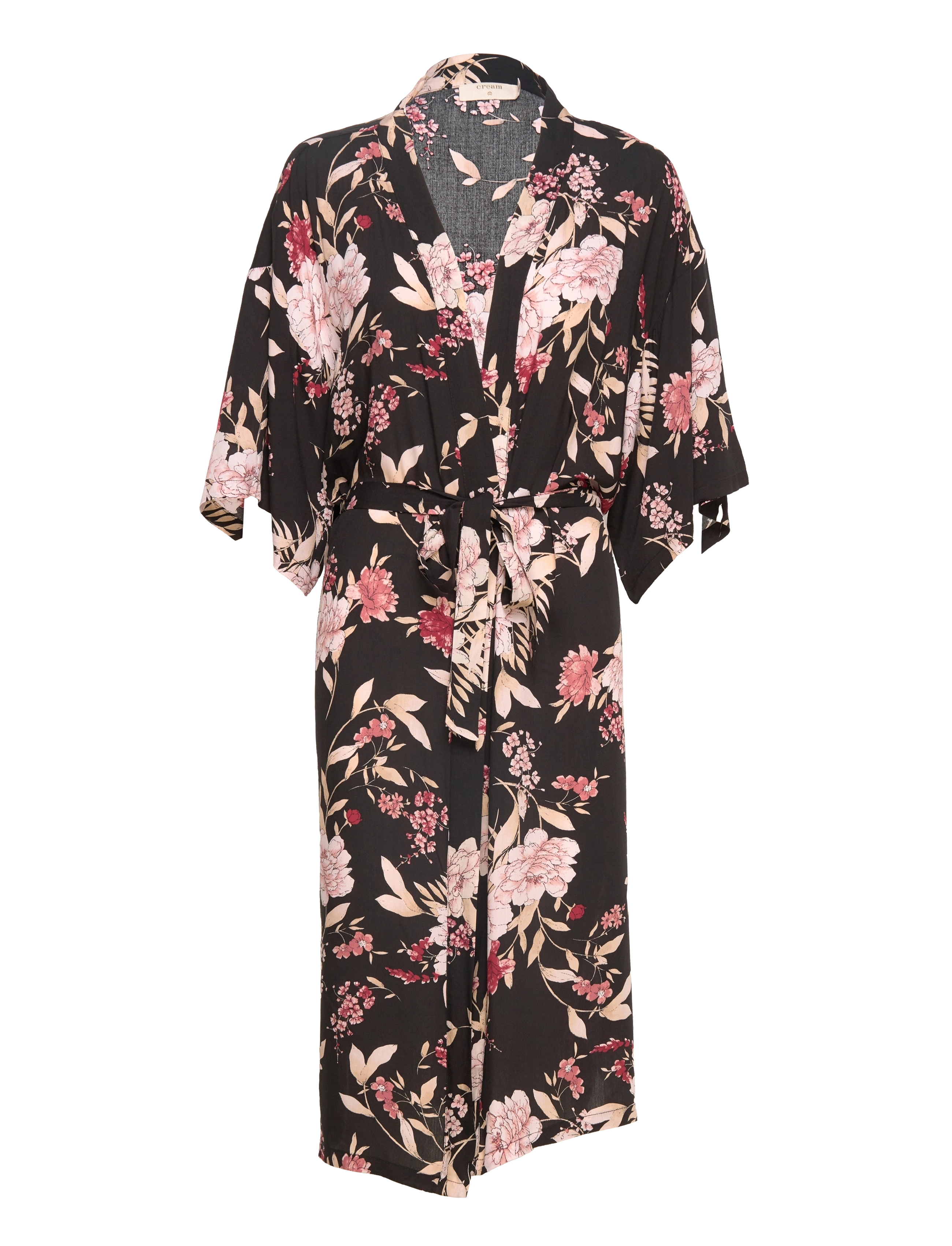 Cream - CROline Kimono - black tropical flower - 0
