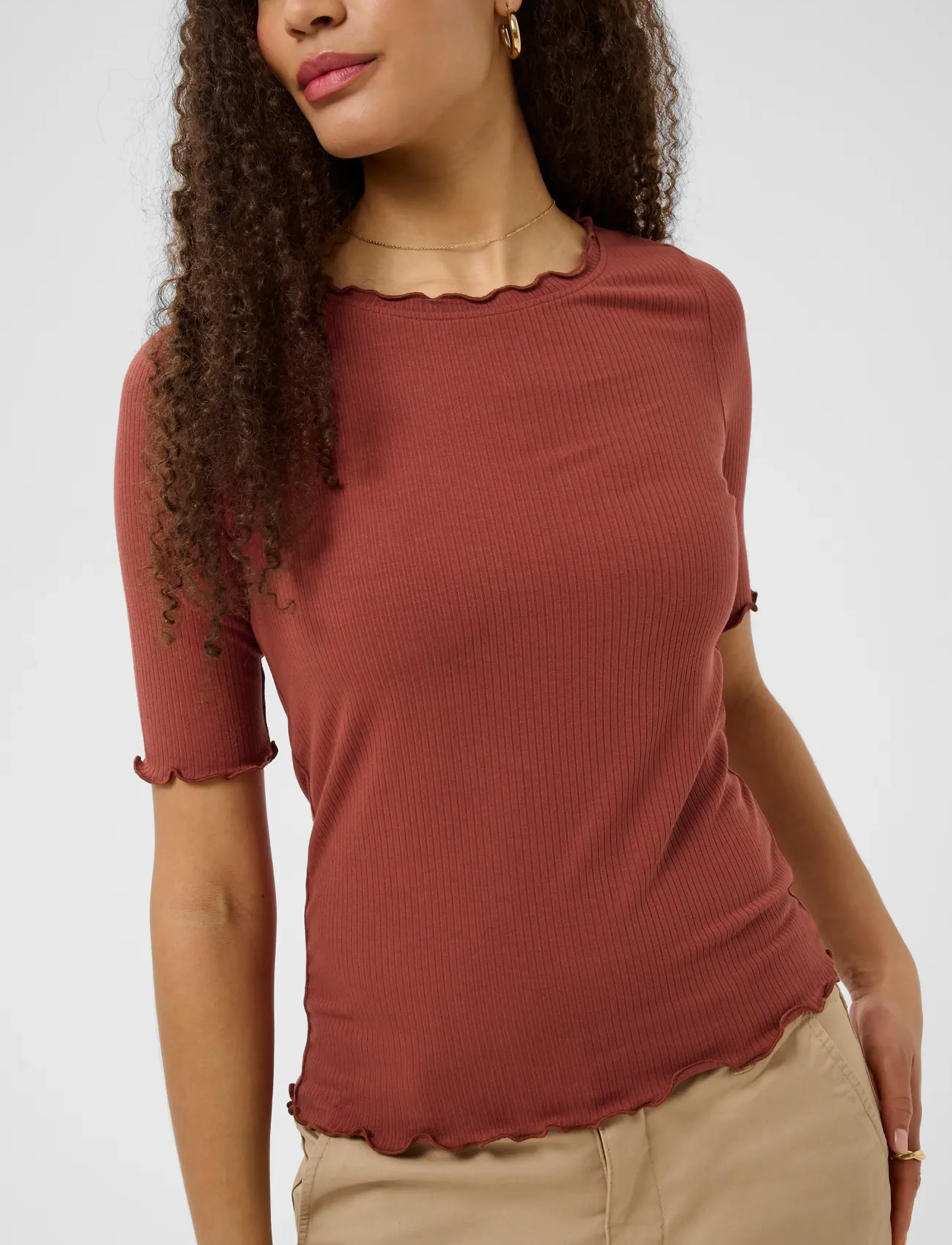 Cream - CRRibba s/s Blouse - jumpers - brandy snifter - 5